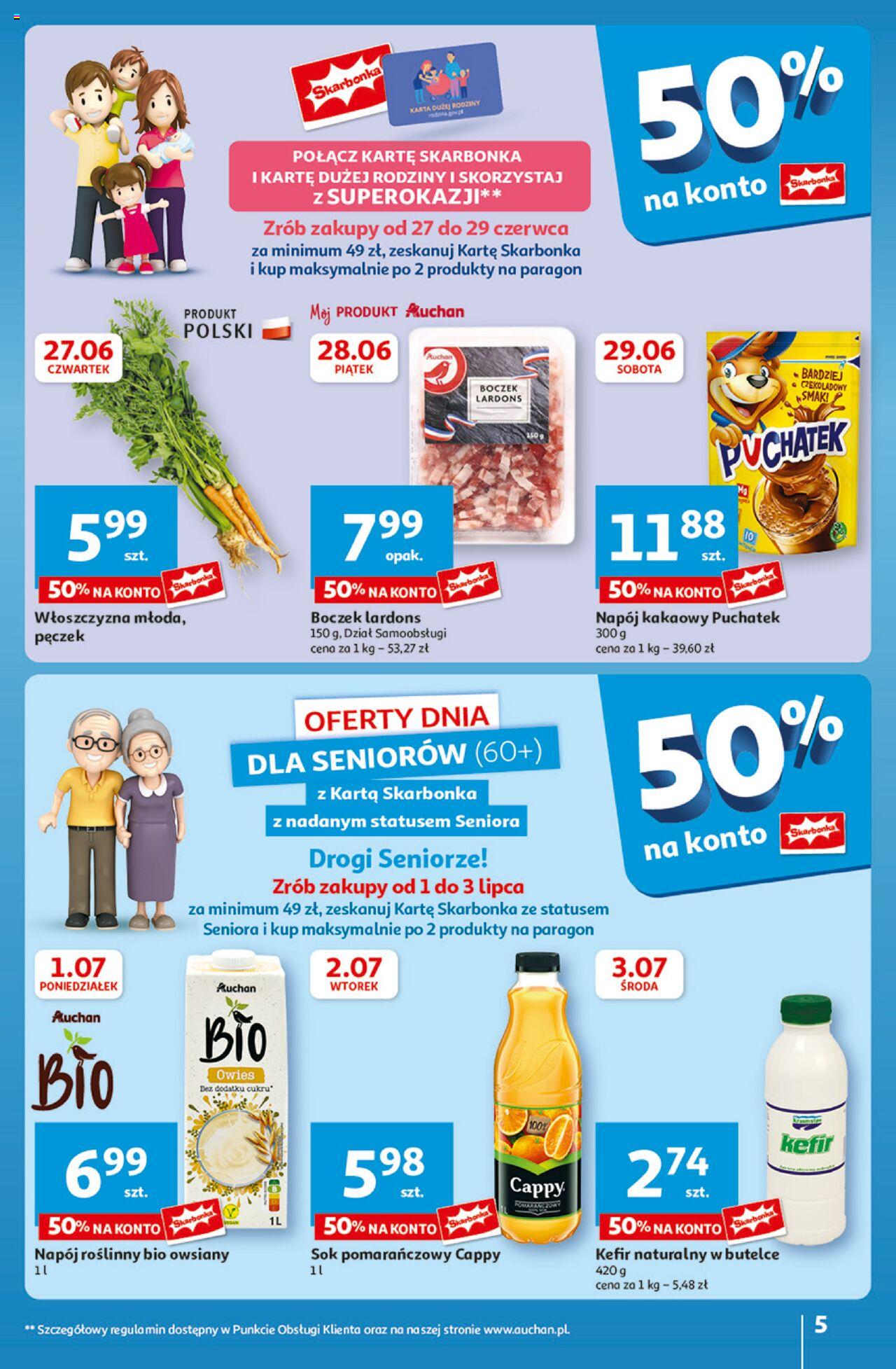 Auchan Ceny w dół Hipermarket Gazetka ważna od 27.06.2024 do 03.07.2024 strona 4