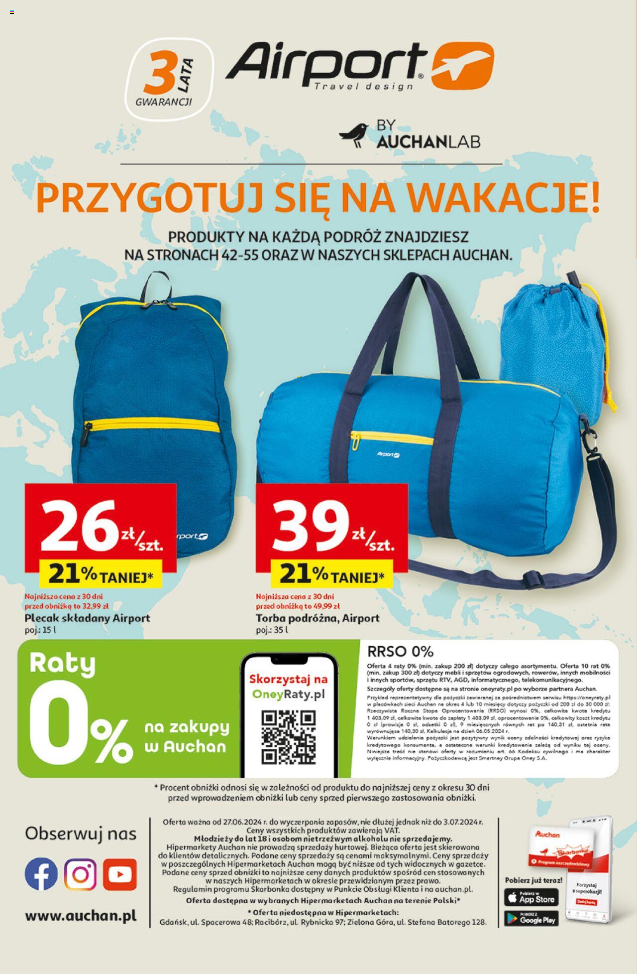 Auchan Ceny w dół Hipermarket Gazetka ważna od 27.06.2024 do 03.07.2024 strona 63