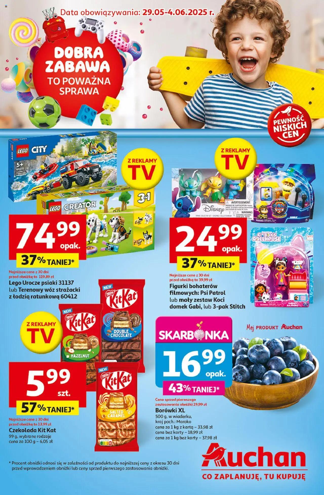 Auchan Dobra Zabawa to Poważna Sprawa Hipermarket Gazetka ważna od 29.05.2025 do 04.06.2025 strona 1