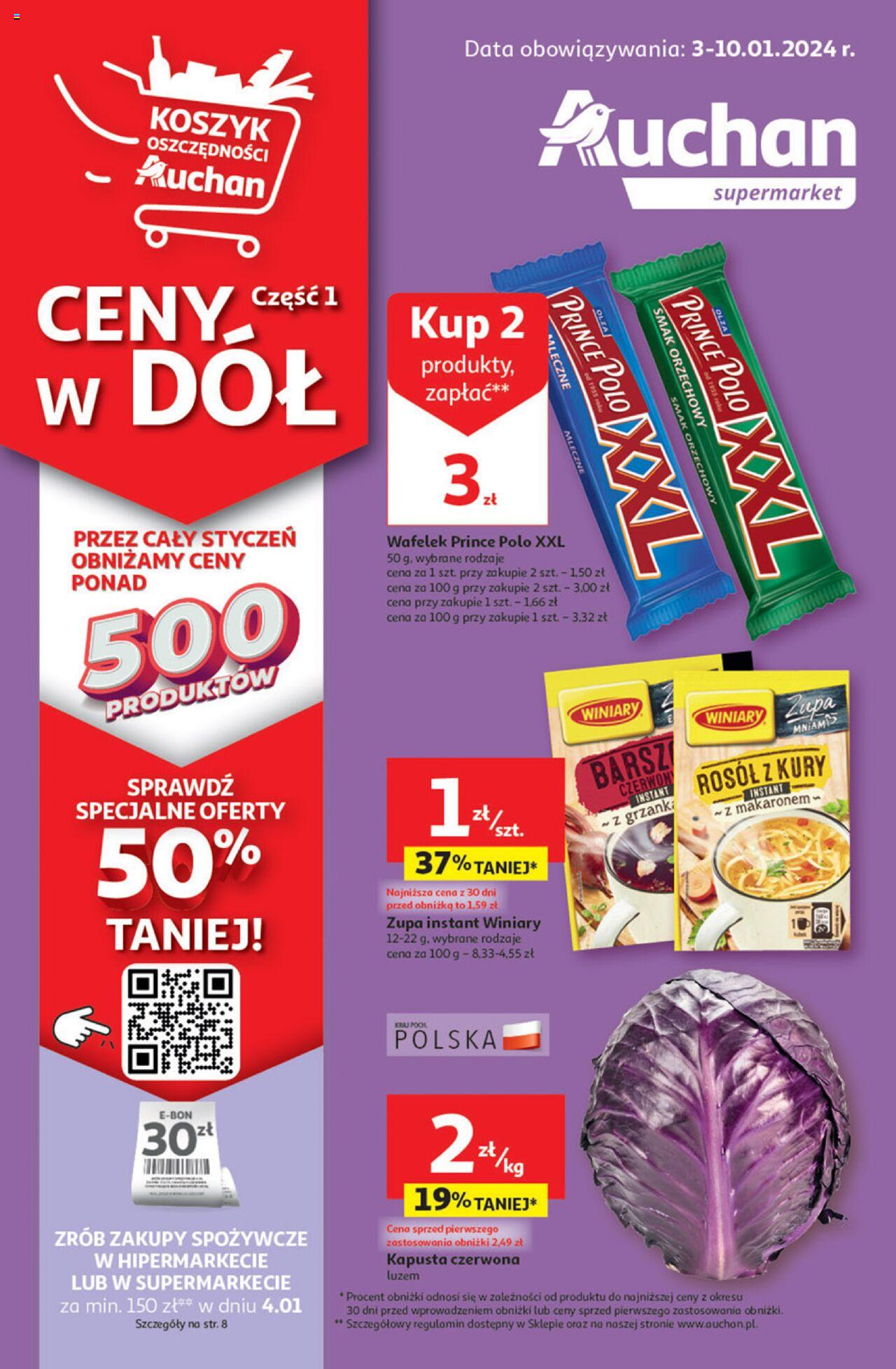 Auchan Gazetka ważna od 03.01.2024 do 10.01.2024 strona 1