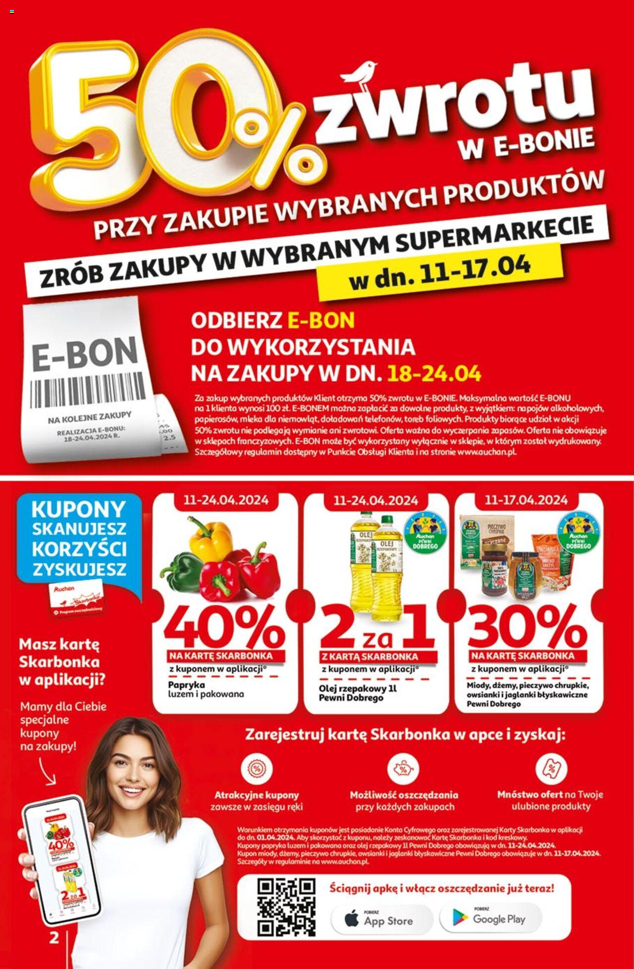 Auchan Gazetka ważna  od 11.04.2024 do 17.04.2024 strona 2
