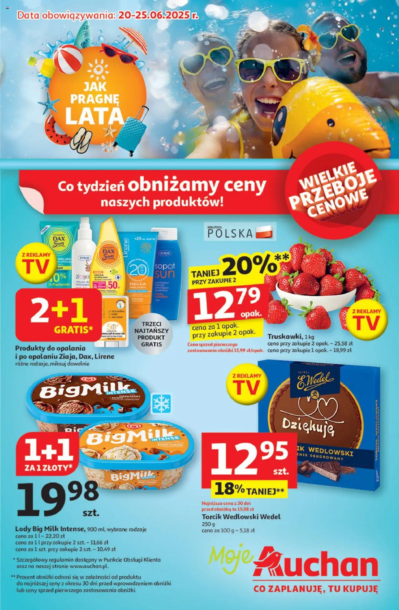 Auchan Jak Pragnę Lata Gazetka ważna od  20.06.2025 do 25.06.2025 strona 1