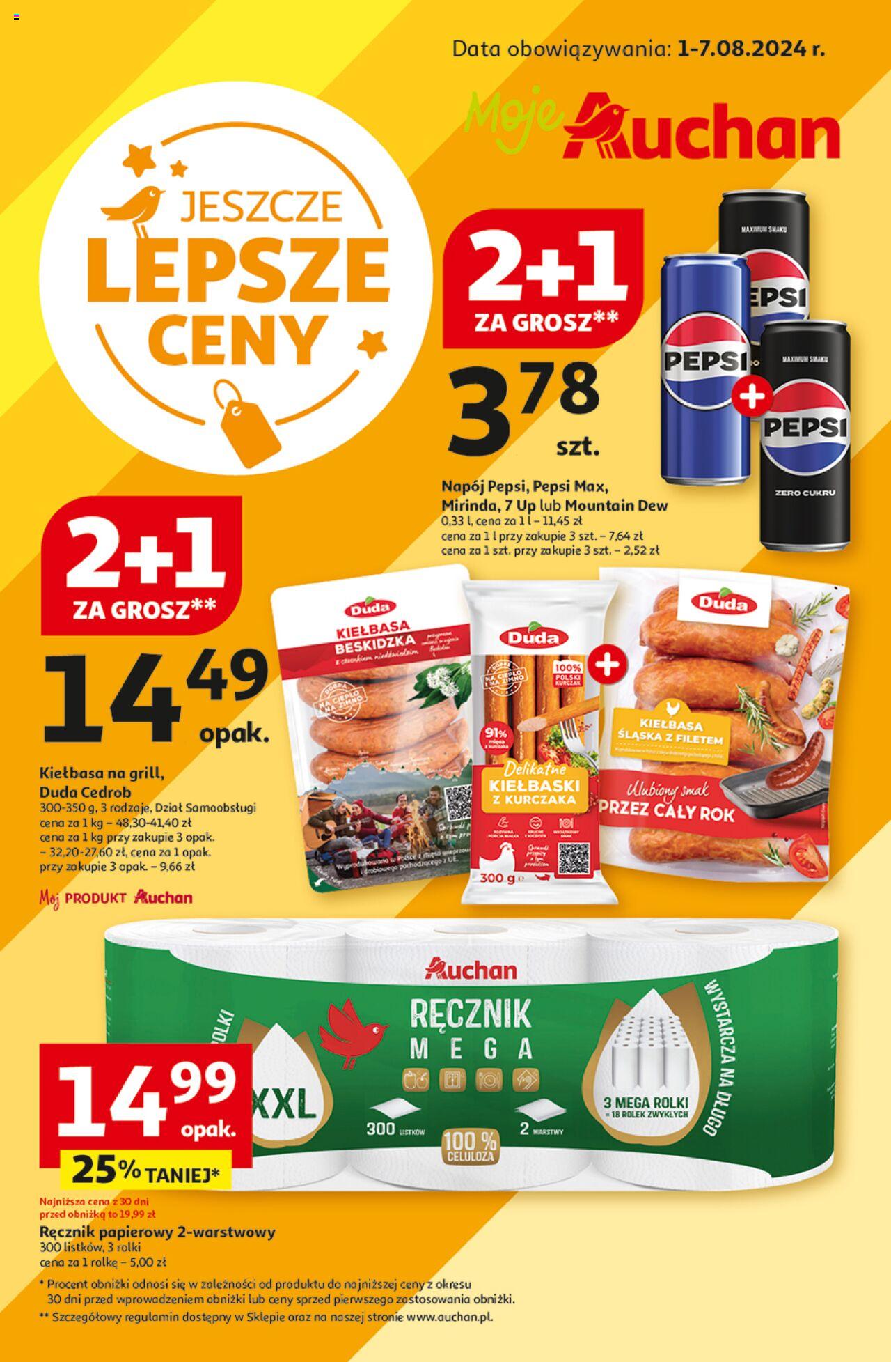 Auchan Jeszcze Lepsze Ceny Gazetka ważna od 01.08.2024 do 07.08.2024 strona 1