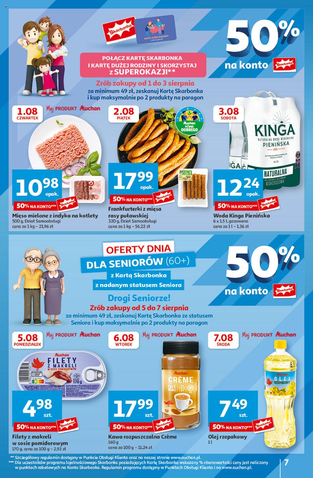 Auchan Jeszcze Lepsze Ceny Hipermarket Gazetka ważna od 01.08.2024 do 07.08.2024 strona 7