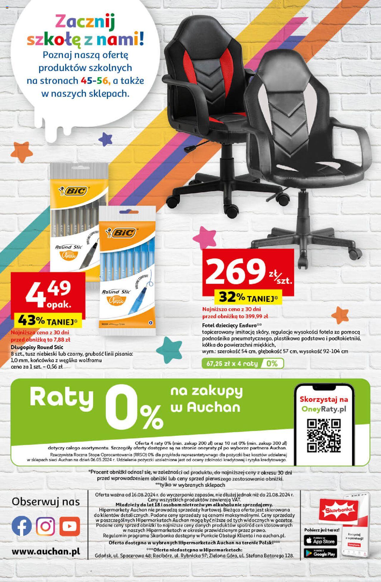 Auchan Jeszcze Lepsze Ceny Hipermarket Gazetka ważna  od 16.08.2024 do 21.08.2024 strona 62