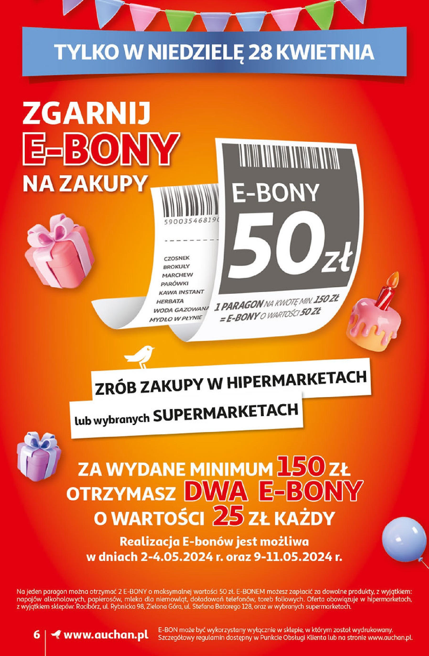 Auchan Jeszcze taniej na urodziny Gazetka ważna od 25.04.2024 do 30.04.2024 strona 4