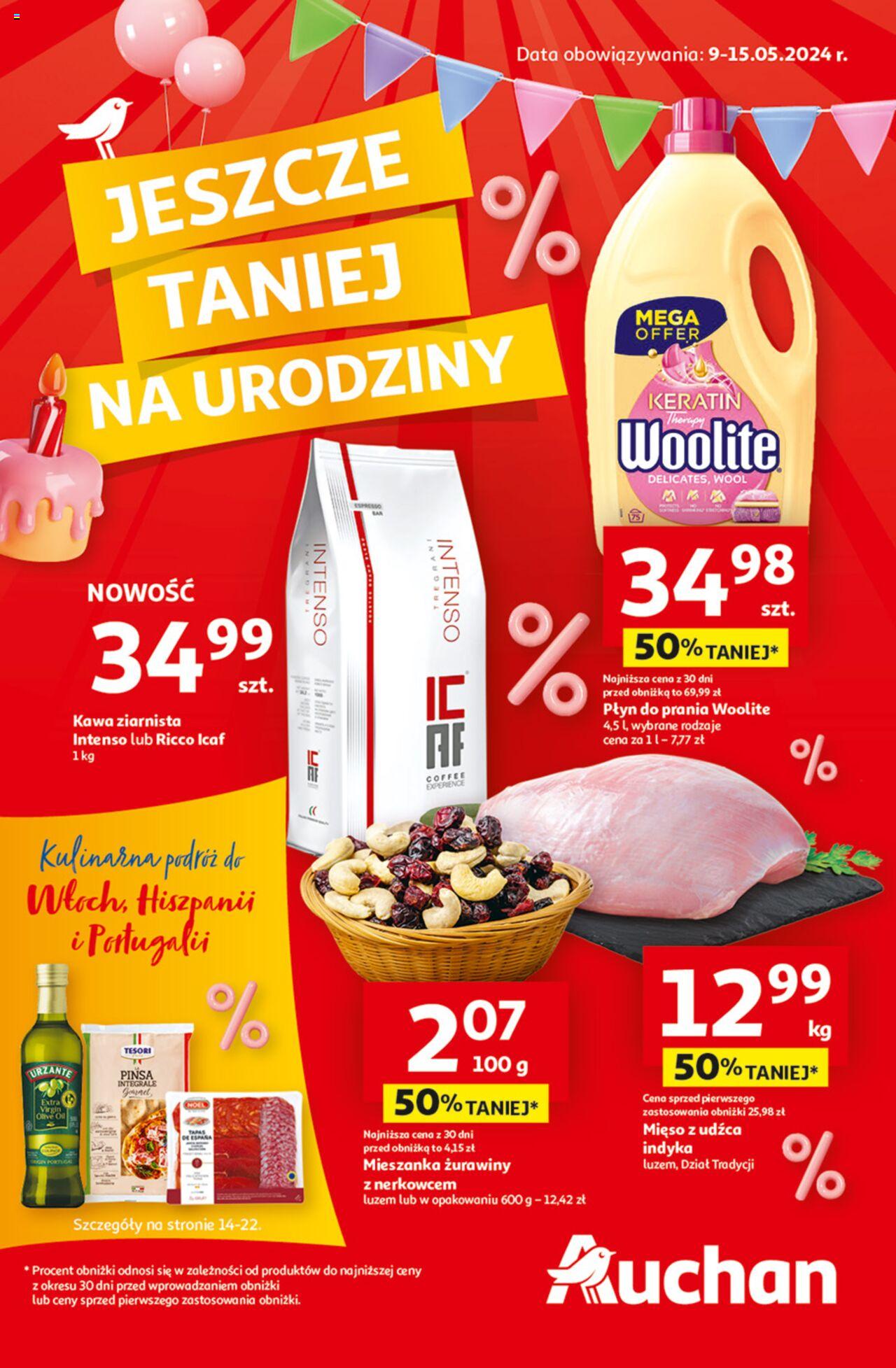 Auchan Jeszcze taniej na urodziny Hipermarket Gazetka ważna od 09.05.2024 do 15.05.2024 strona 1
