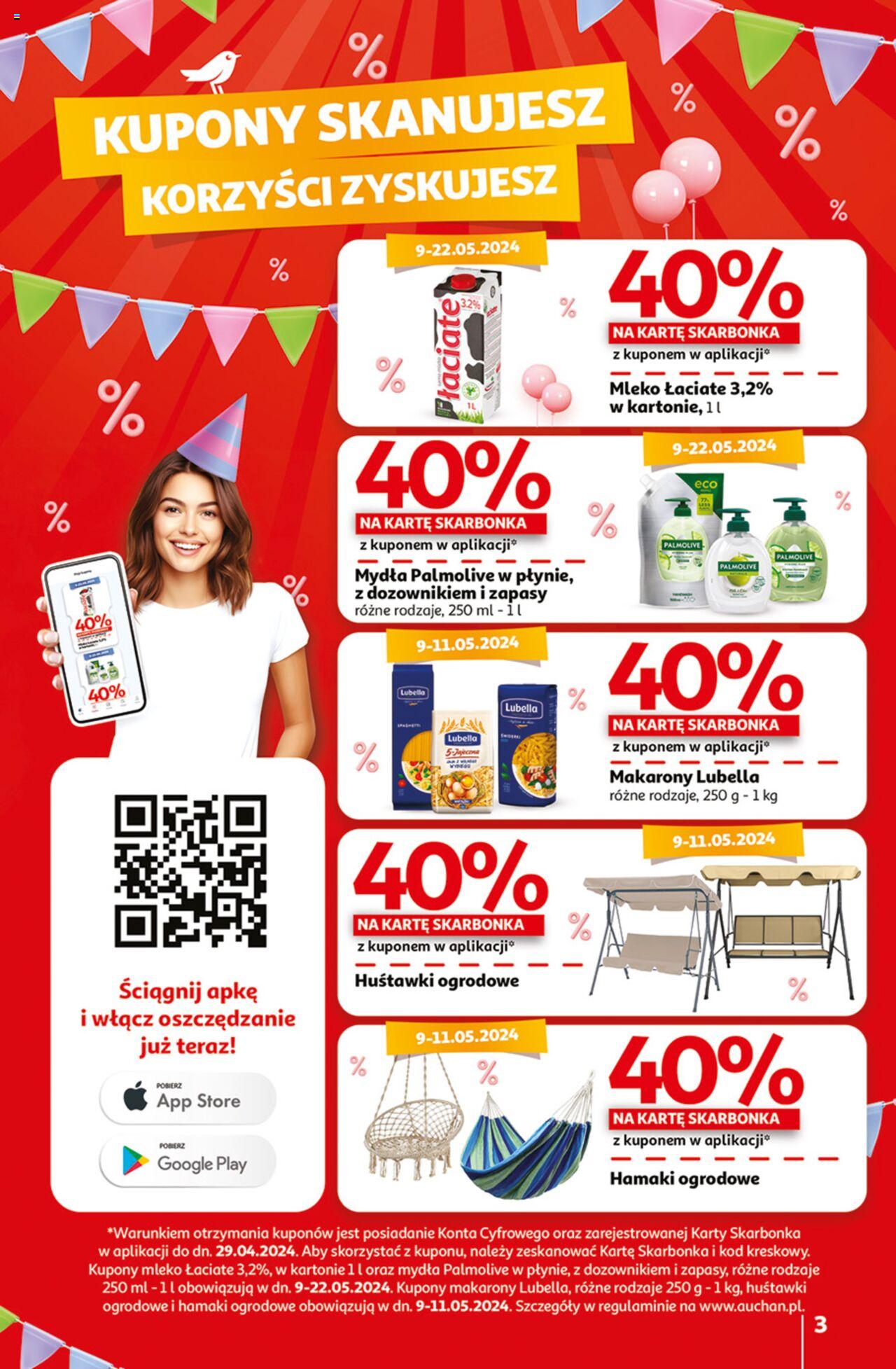 Auchan Jeszcze taniej na urodziny Hipermarket Gazetka ważna od 09.05.2024 do 15.05.2024 strona 3