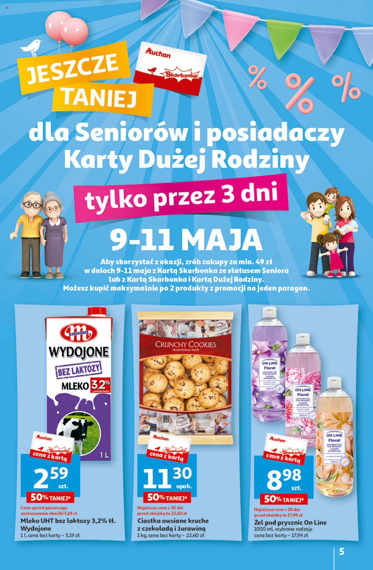 Auchan Jeszcze taniej na urodziny Hipermarket Gazetka ważna od 09.05.2024 do 15.05.2024 strona 5