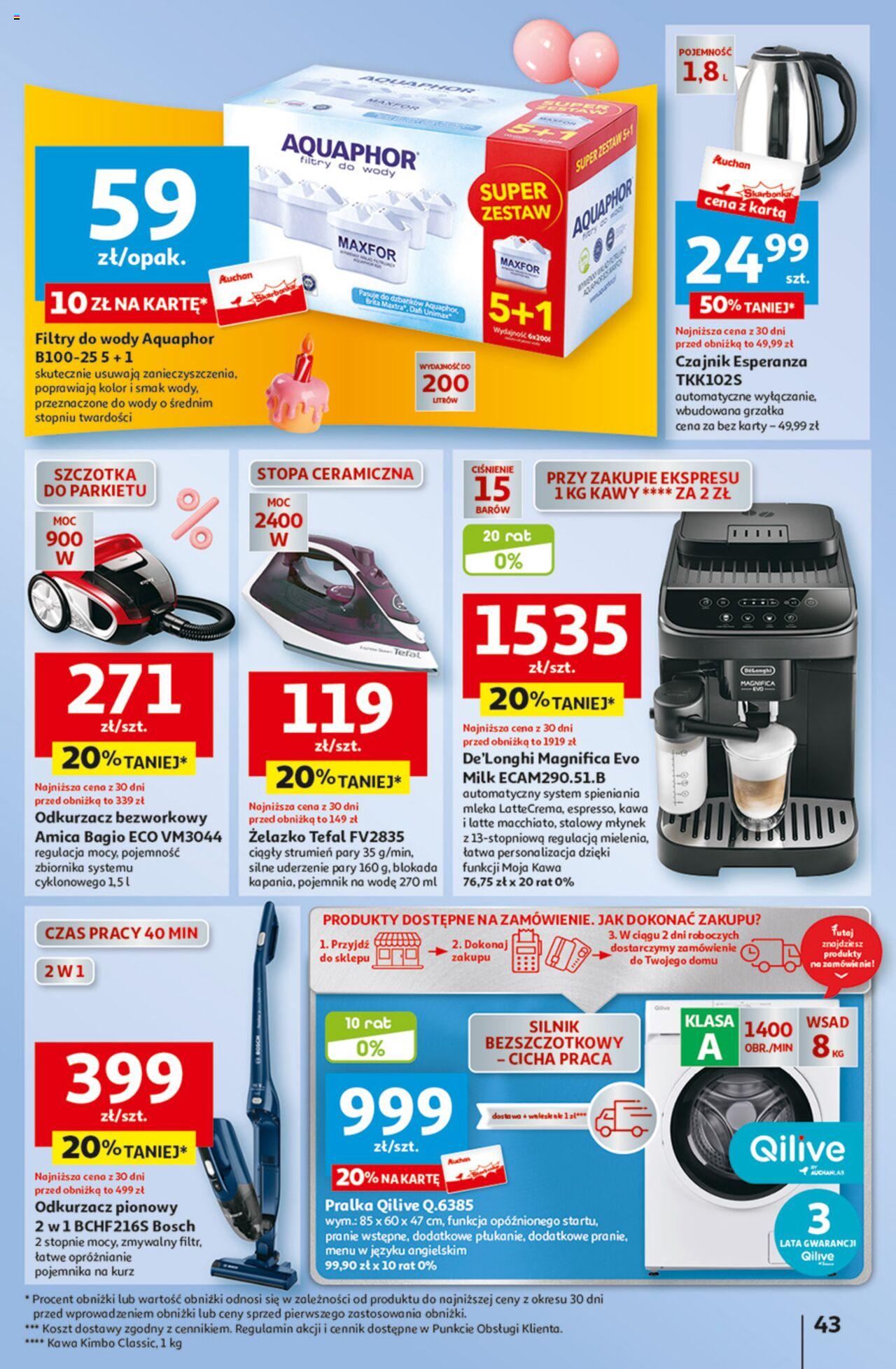 Auchan Jeszcze taniej na urodziny Hipermarket Gazetka ważna od 09.05.2024 do 15.05.2024 strona 43