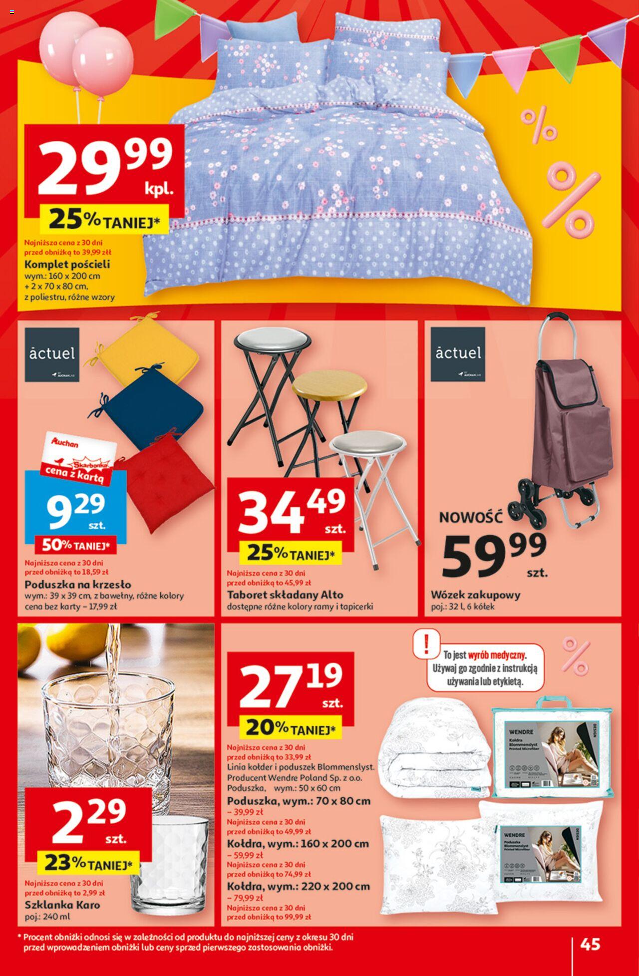 Auchan Jeszcze taniej na urodziny Hipermarket Gazetka ważna od 09.05.2024 do 15.05.2024 strona 45
