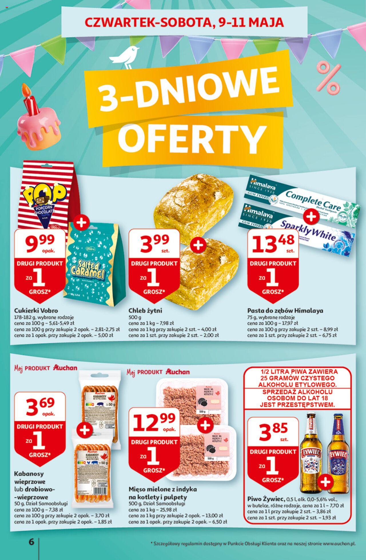 Auchan Jeszcze taniej na urodziny Hipermarket Gazetka ważna od 09.05.2024 do 15.05.2024 strona 6