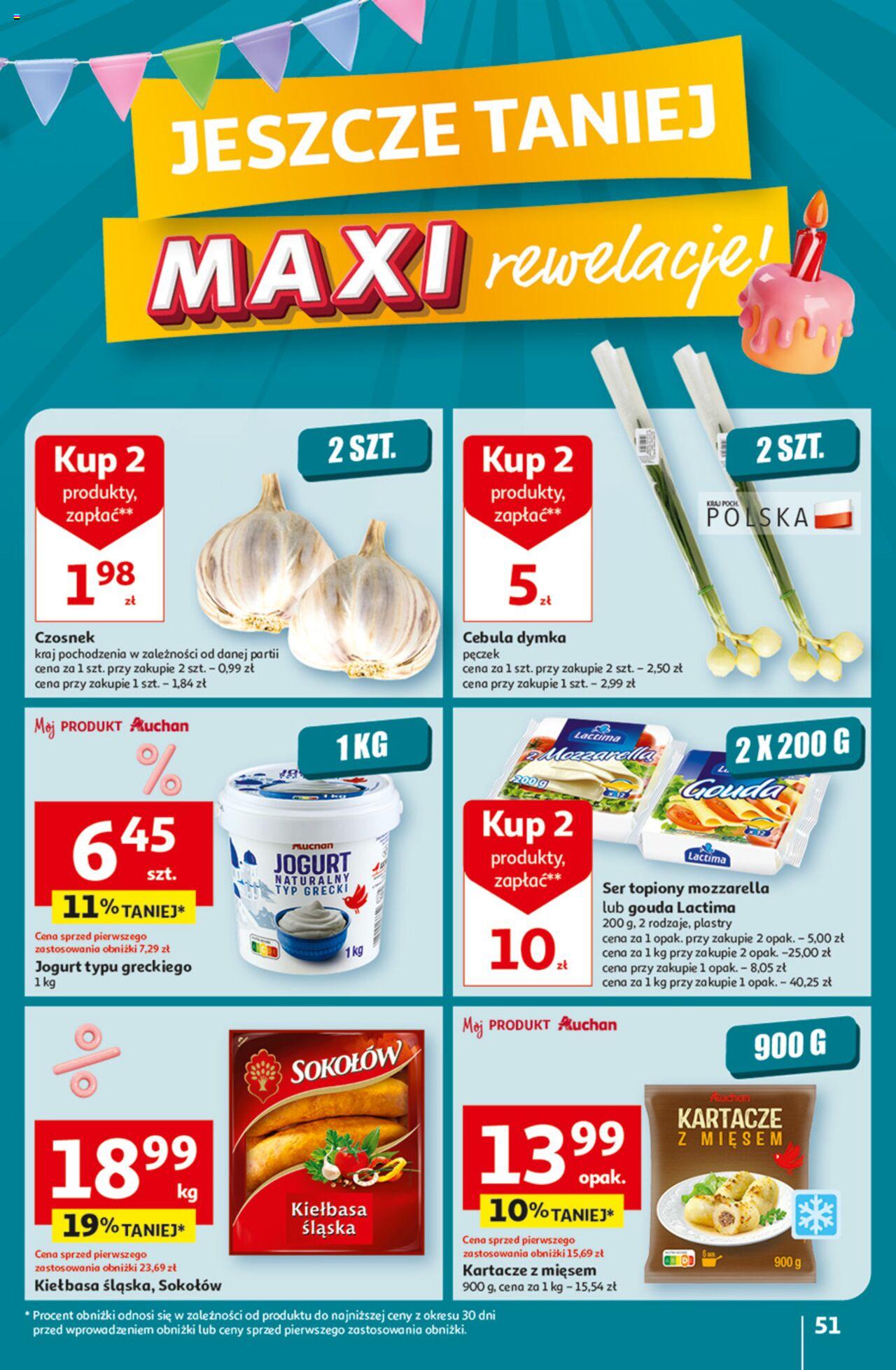 Auchan Jeszcze taniej na urodziny Hipermarket Gazetka ważna od 09.05.2024 do 15.05.2024 strona 51