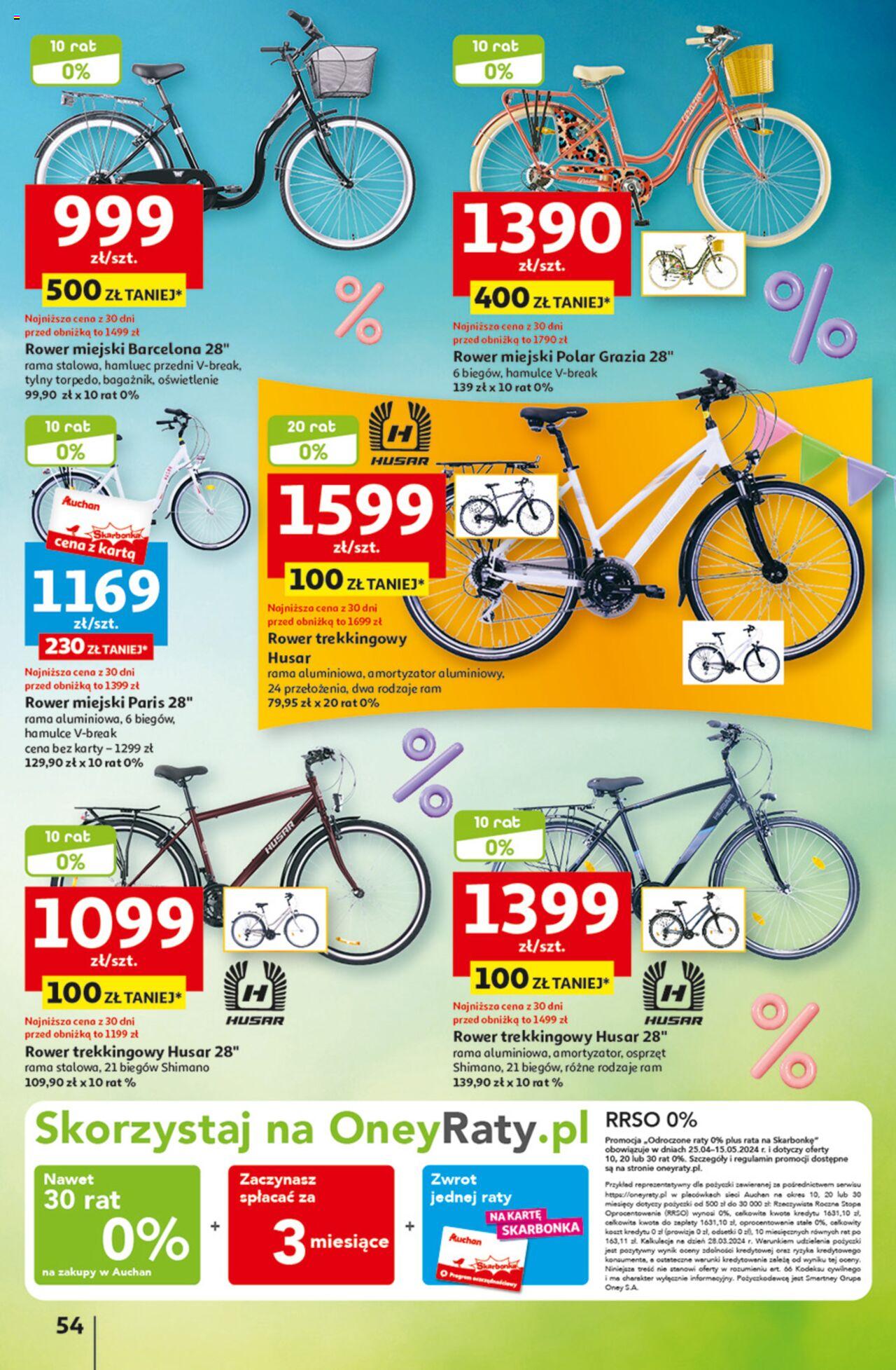 Auchan Jeszcze taniej na urodziny Hipermarket Gazetka ważna od 09.05.2024 do 15.05.2024 strona 54