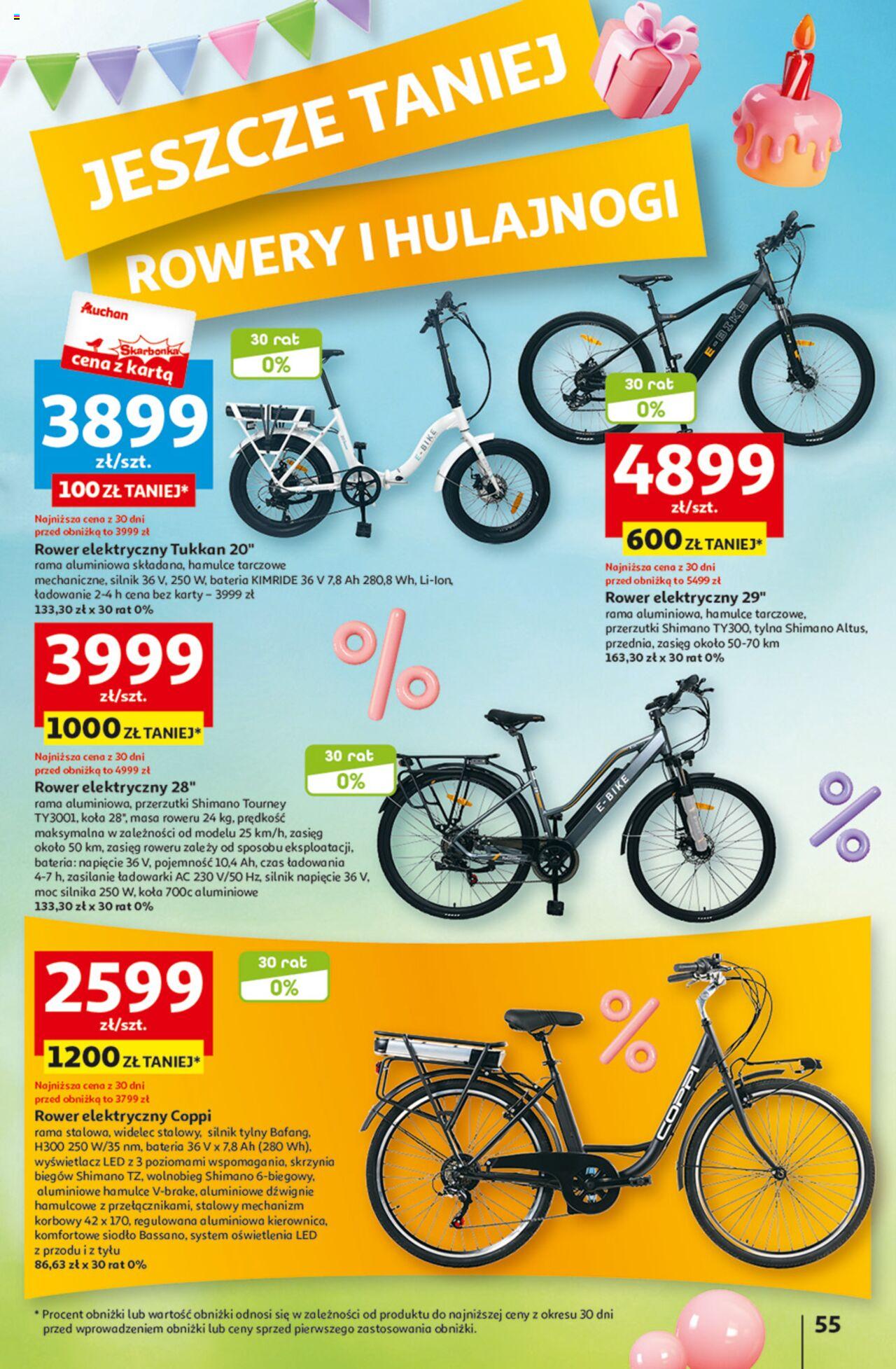 Auchan Jeszcze taniej na urodziny Hipermarket Gazetka ważna od 09.05.2024 do 15.05.2024 strona 55