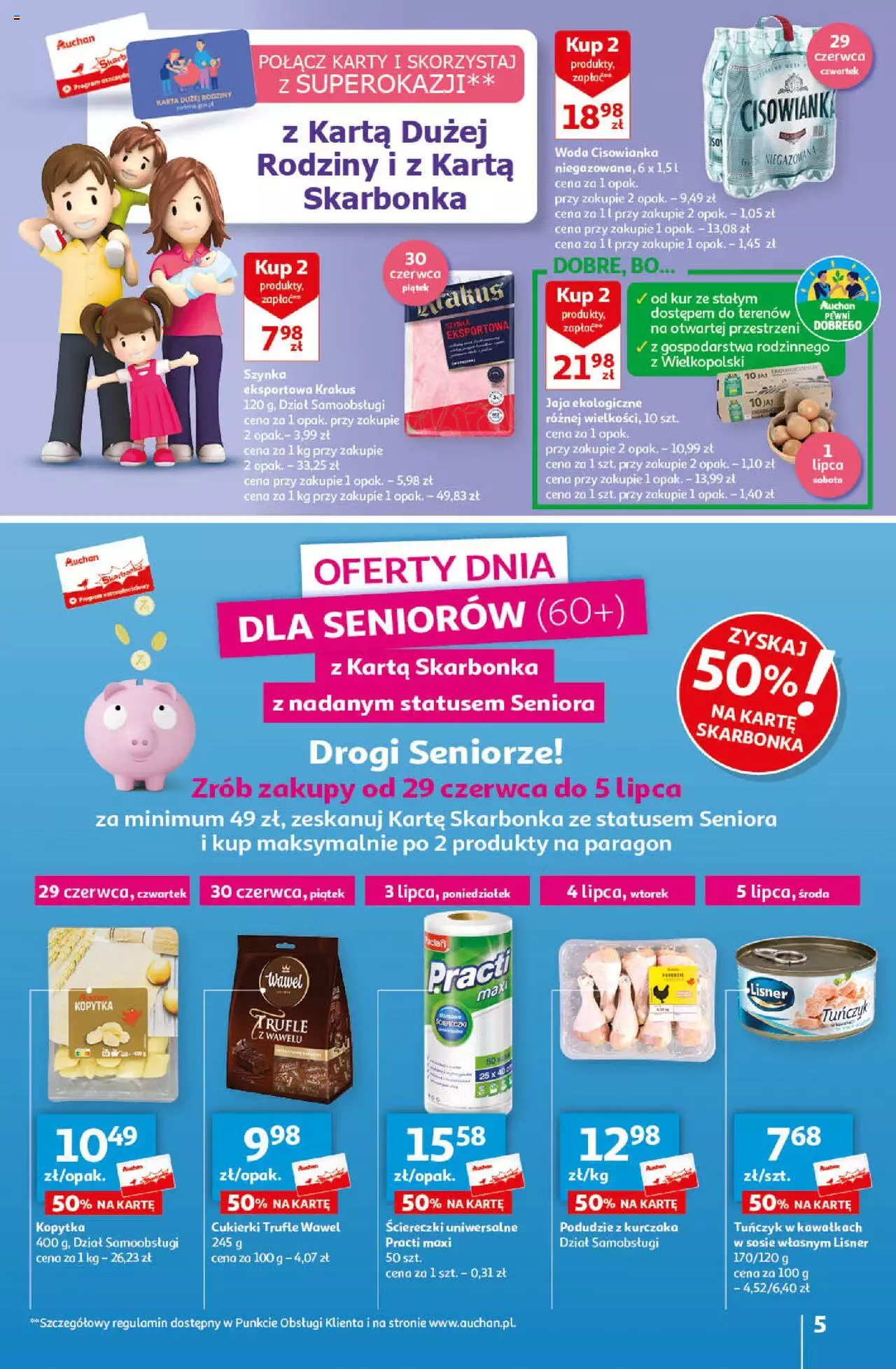 Auchan Korzyści na lato Hipermarket Gazetka ważna od 29.06.2023 do 05.07.2023 strona 5