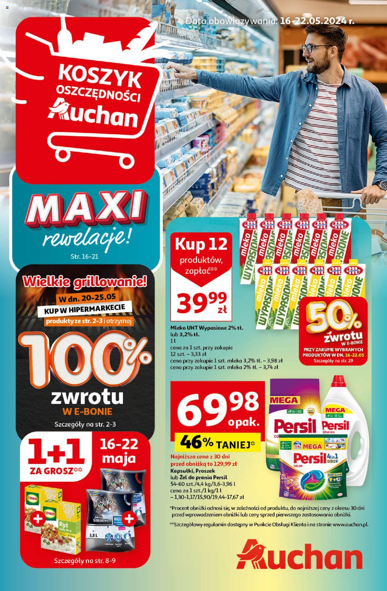 Auchan Koszyk Oszczędności Auchan Hipermarket  Gazetka ważna od 16.05.2024 do 22.05.2024 strona 1