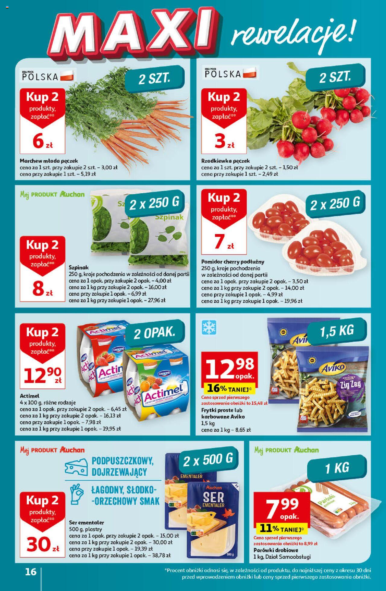 Auchan Koszyk Oszczędności Auchan Hipermarket  Gazetka ważna od 16.05.2024 do 22.05.2024 strona 16