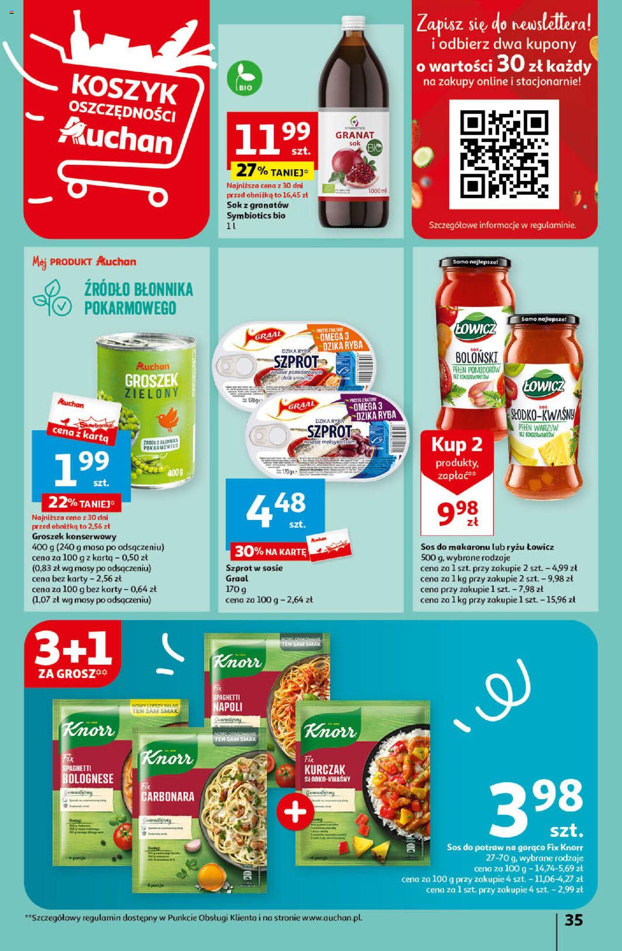 Auchan Koszyk Oszczędności Auchan Hipermarket  Gazetka ważna od 16.05.2024 do 22.05.2024 strona 35