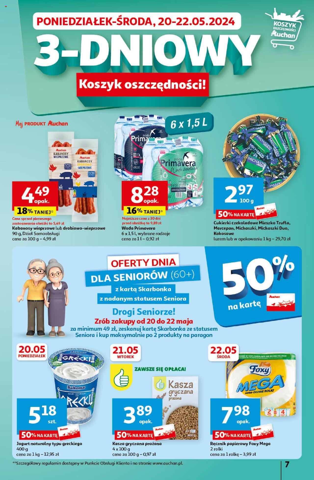 Auchan Koszyk Oszczędności Auchan Hipermarket  Gazetka ważna od 16.05.2024 do 22.05.2024 strona 7