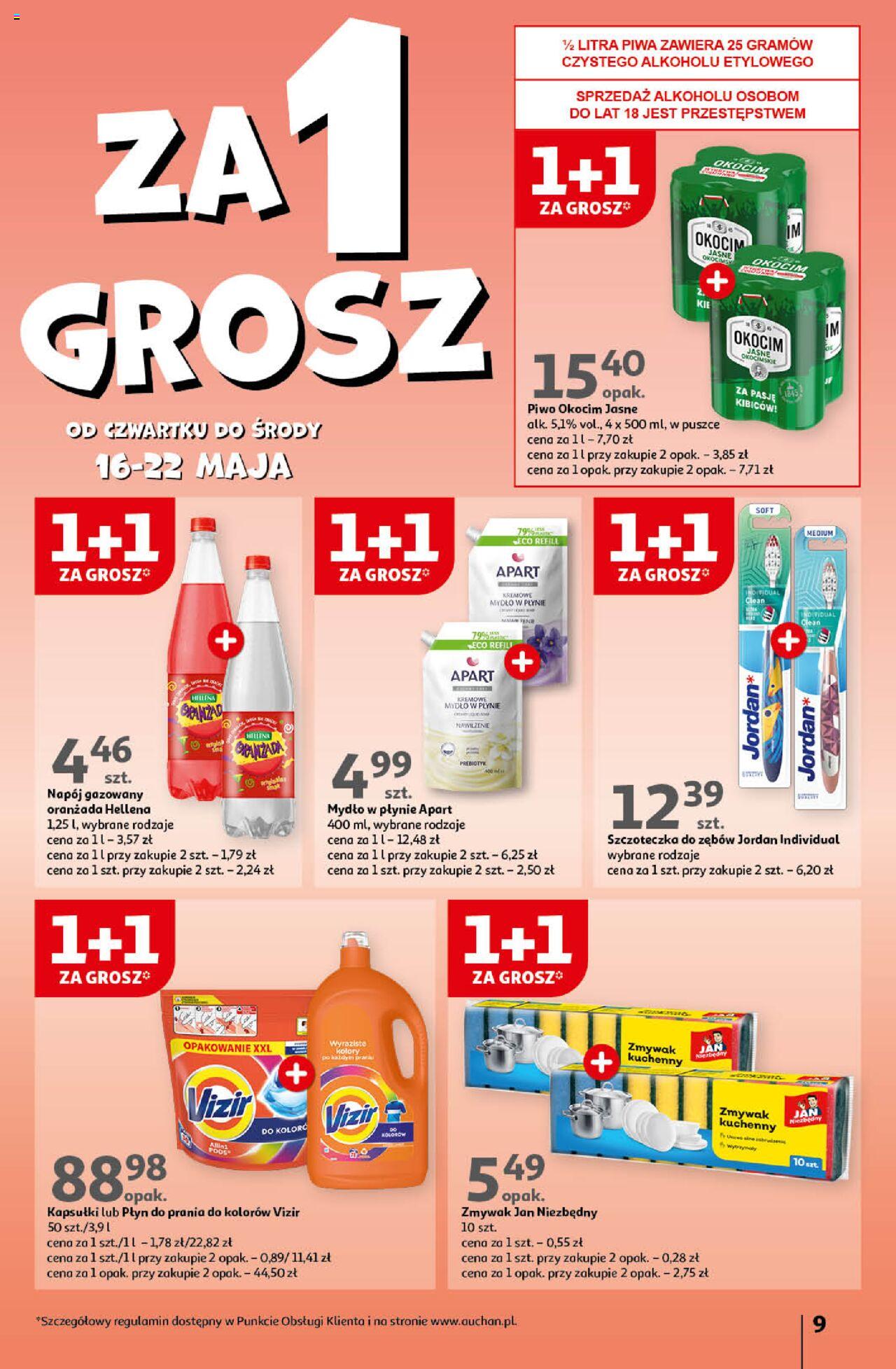 Auchan Koszyk Oszczędności Auchan Hipermarket  Gazetka ważna od 16.05.2024 do 22.05.2024 strona 9