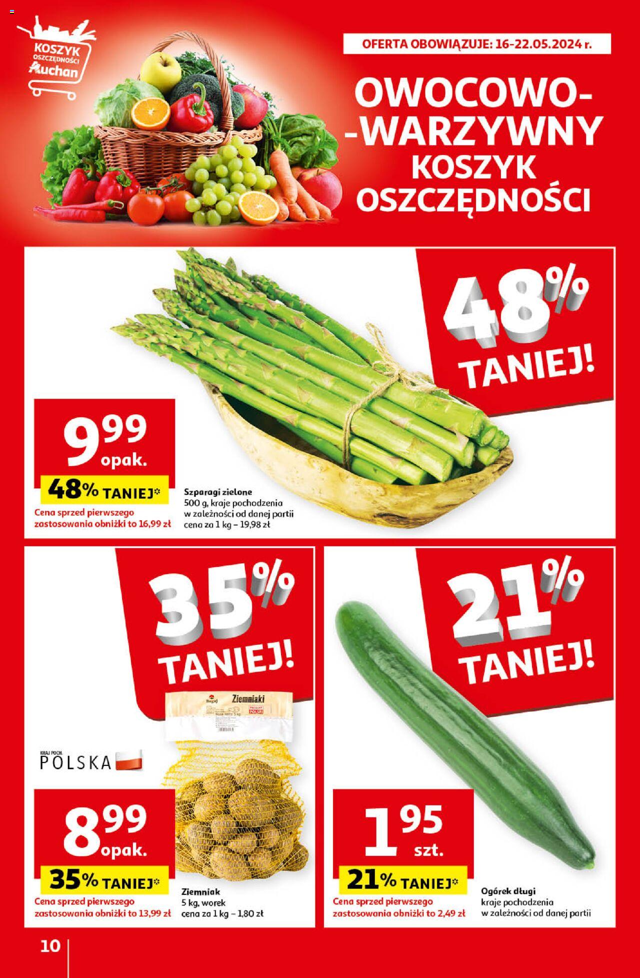 Auchan Koszyk Oszczędności Auchan Hipermarket  Gazetka ważna od 16.05.2024 do 22.05.2024 strona 10