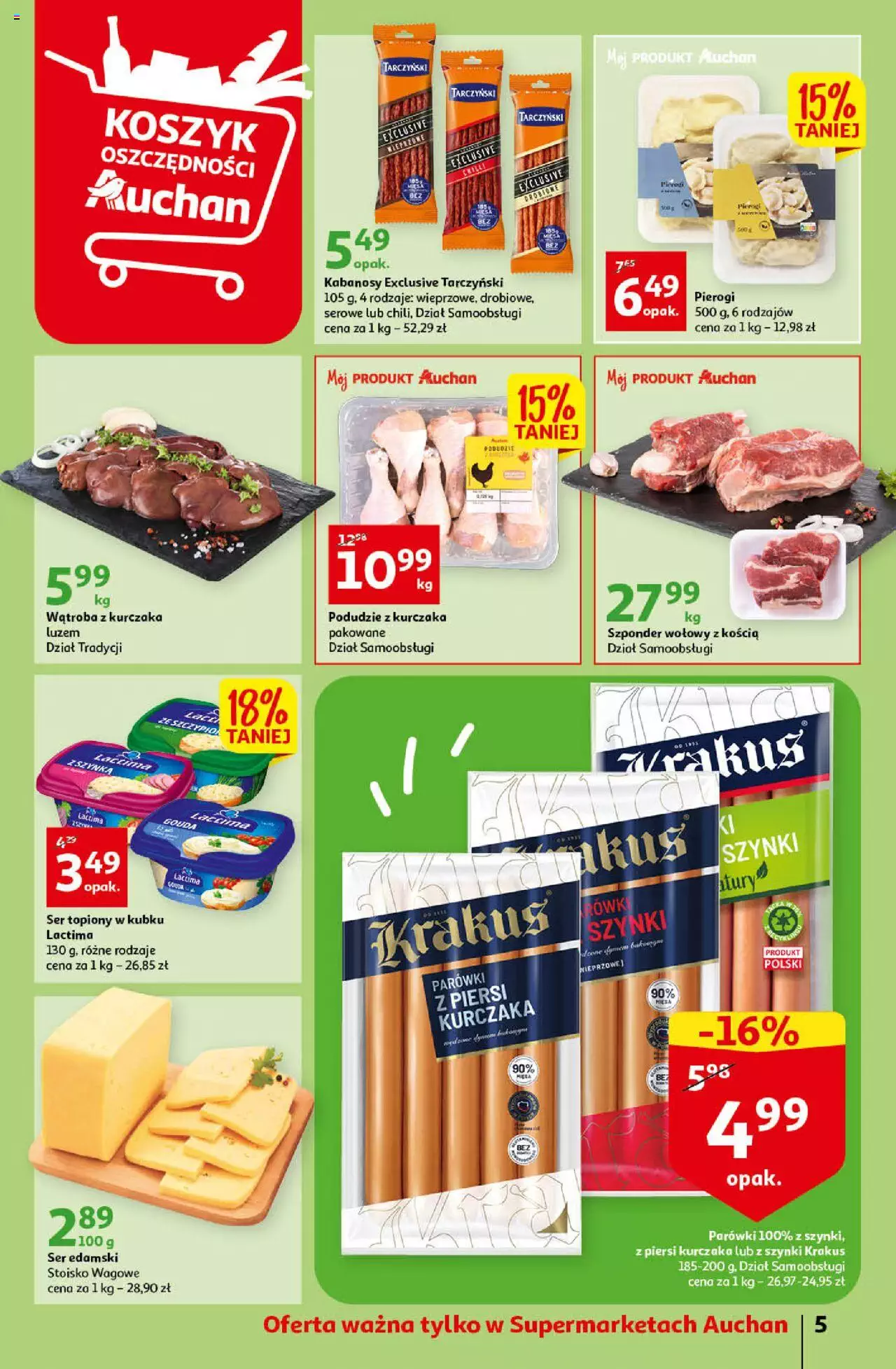 Auchan Koszyk Oszczędności Auchan Supermarket Gazetka ważna od 19.01.2023 do 25.01.2023 strona 5