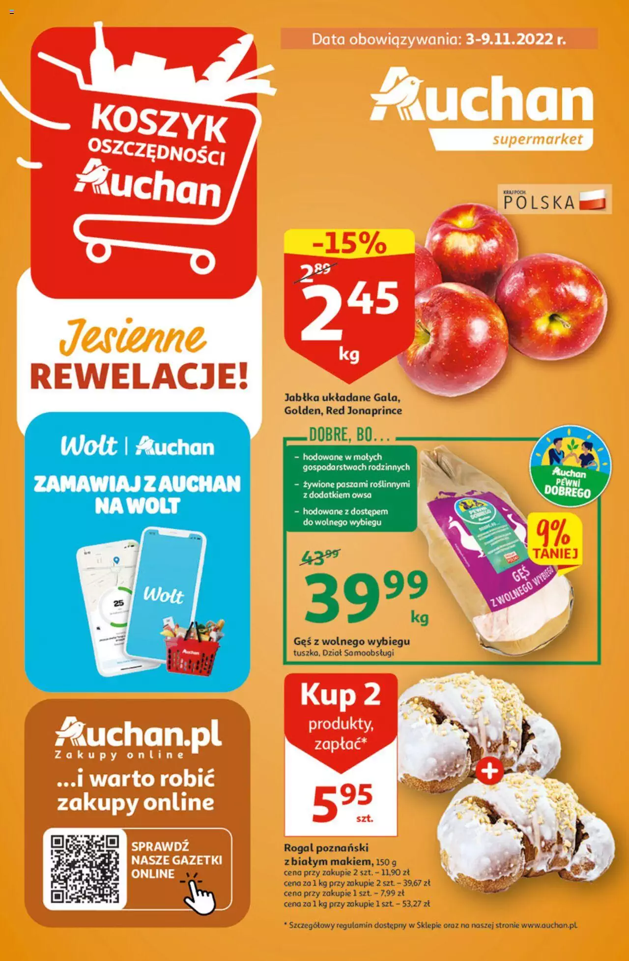 Auchan Koszyk Oszczędności Auchan Supermarkety gazetka ważna od 03.11.2022 do 09.11.2022 strona 1