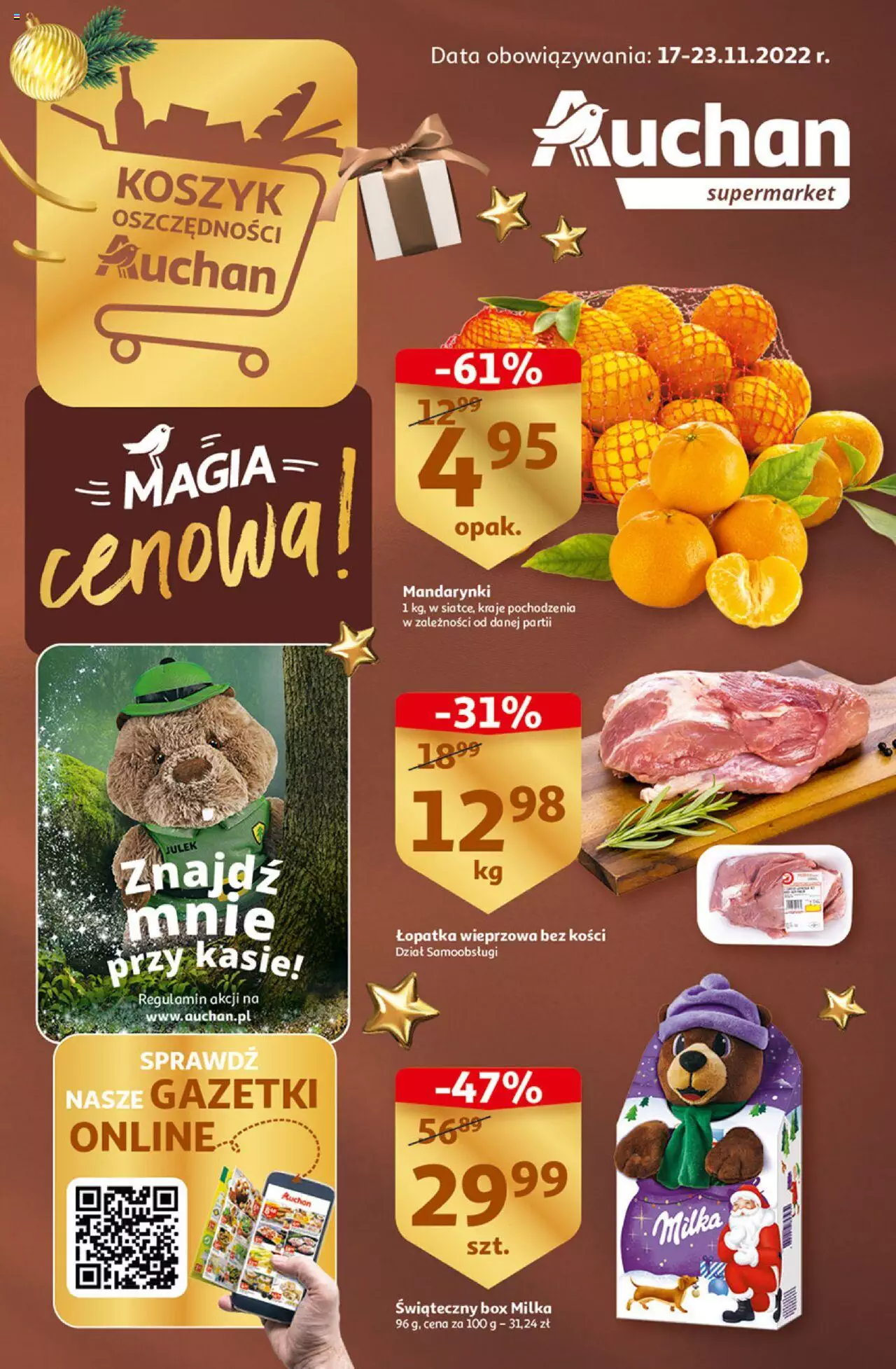 Auchan Koszyk Oszczędności Auchan Supermarkety  Gazetka ważna od 17.11.2022 do 23.11.2022 strona 1