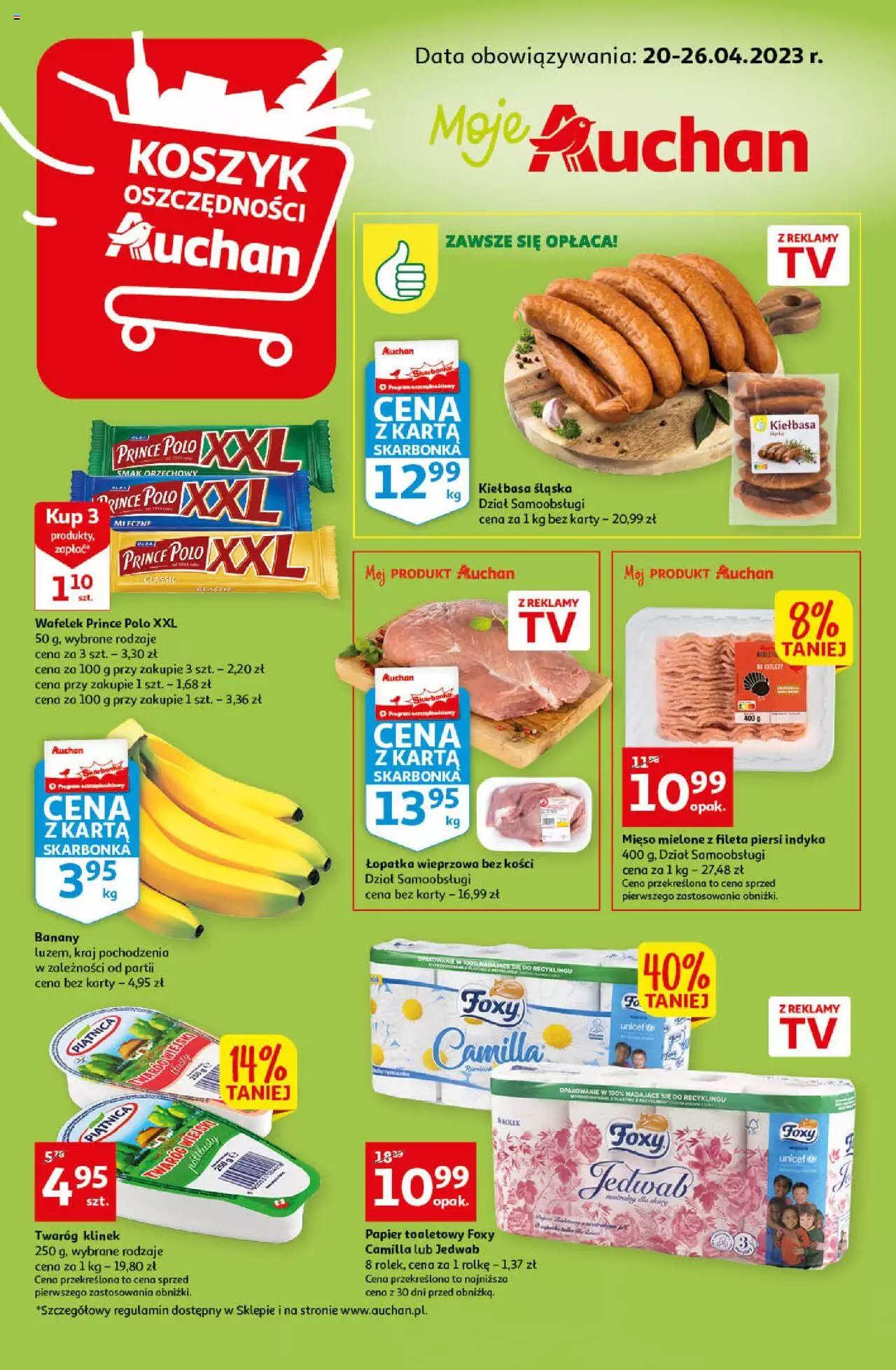 Auchan Koszyk Oszczędności  Gazetka ważna  od 20.04.2023 do 26.04.2023 strona 1
