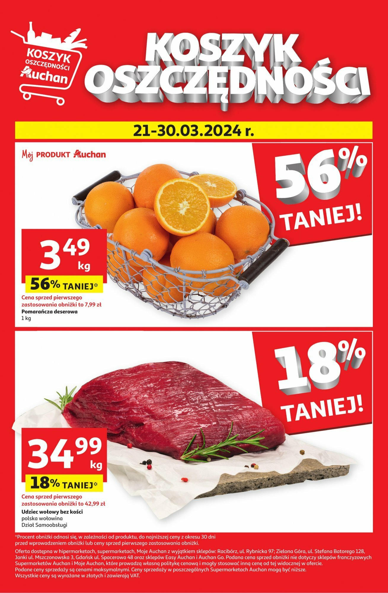 Auchan Koszyk Oszczędności Gazetka ważna od 21.03.2024 do 30.03.2024 strona 1