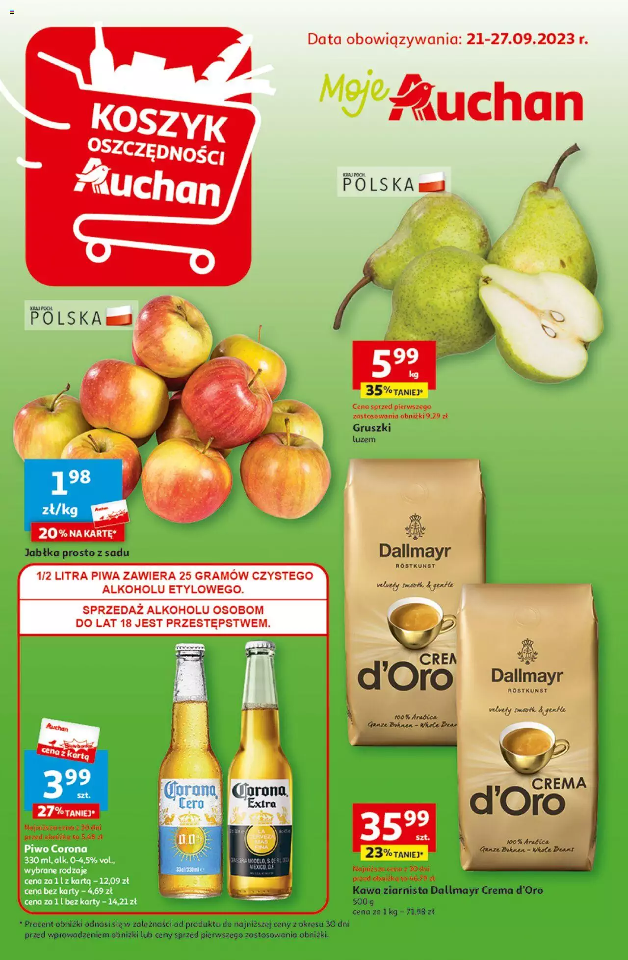 Auchan Koszyk Oszczędności  Gazetka ważna od 21.09.2023 do 27.09.2023 strona 1