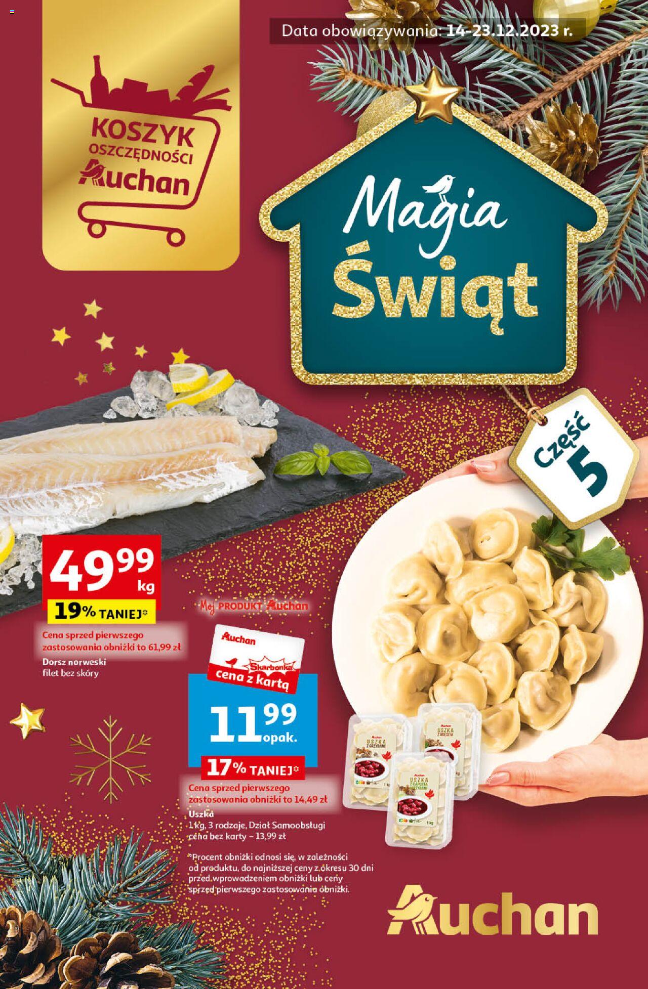 Auchan Magia Świąt Hipermarket gazetka ważna od 14.12.2023 do 23.12.2023 strona 1