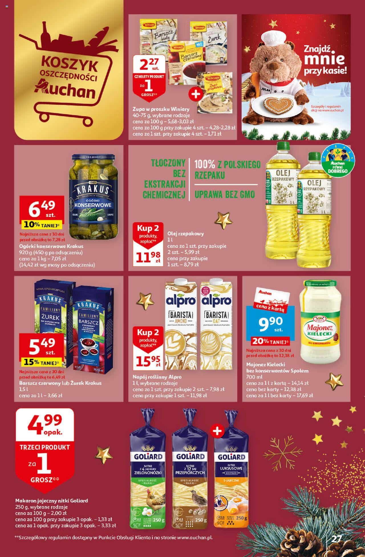 Auchan Magia Świąt Hipermarket gazetka ważna od 14.12.2023 do 23.12.2023 strona 27