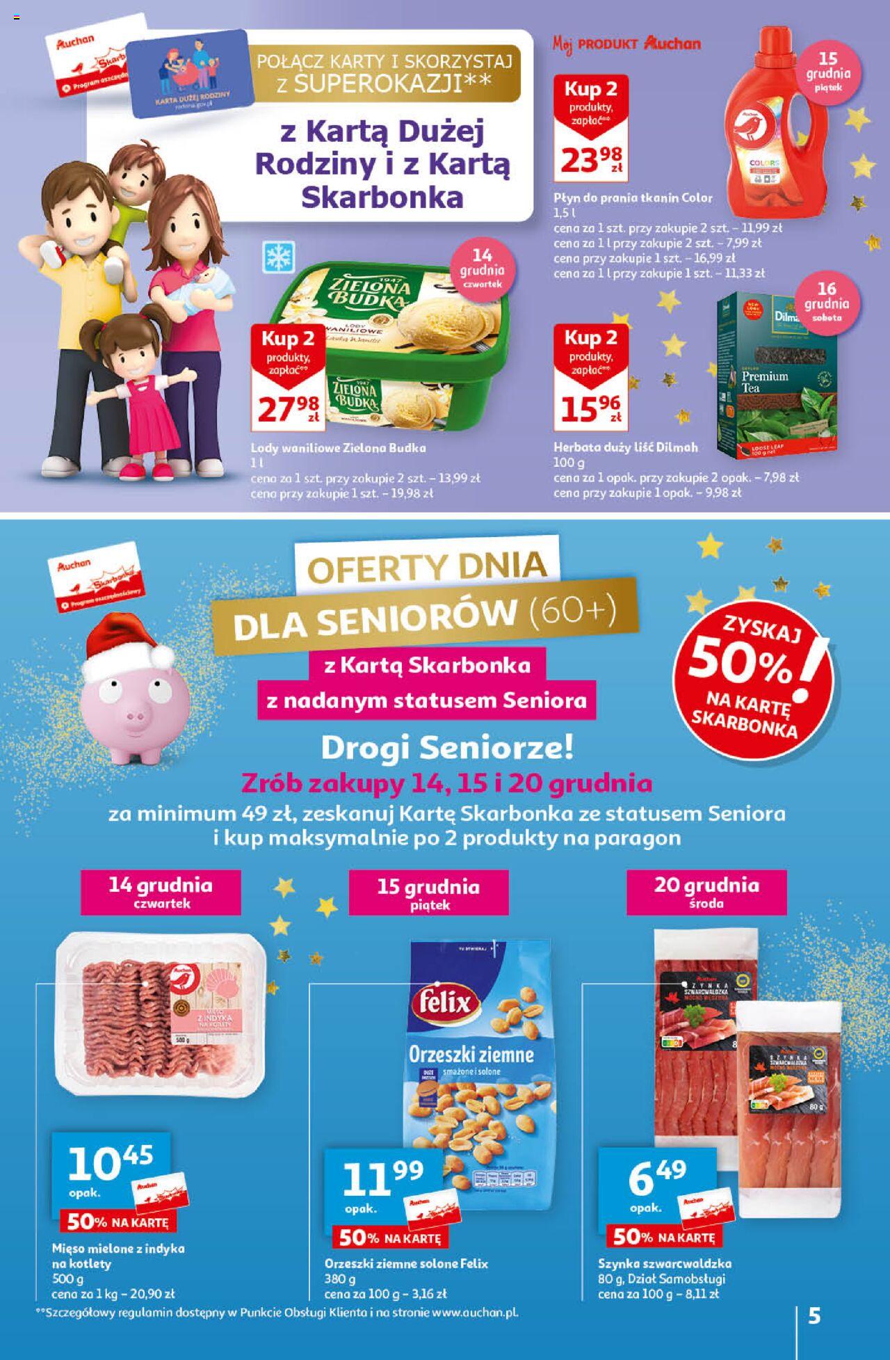 Auchan Magia Świąt Hipermarket gazetka ważna od 14.12.2023 do 23.12.2023 strona 5