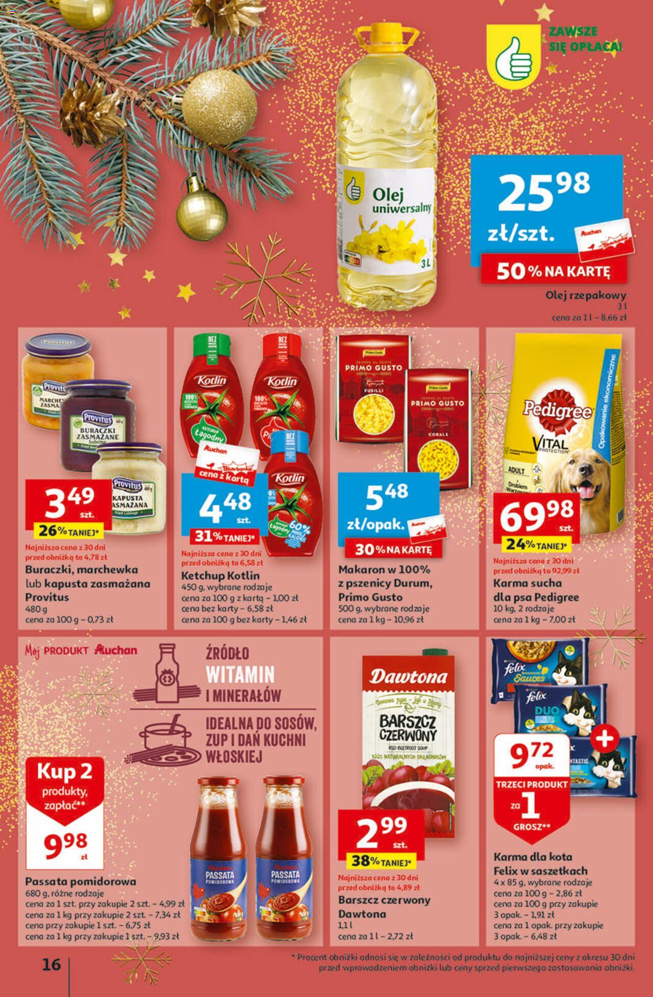 Auchan Magia Świąt  Hipermarket gazetka ważna  od 30.11.2023 do 06.12.2023 strona 16
