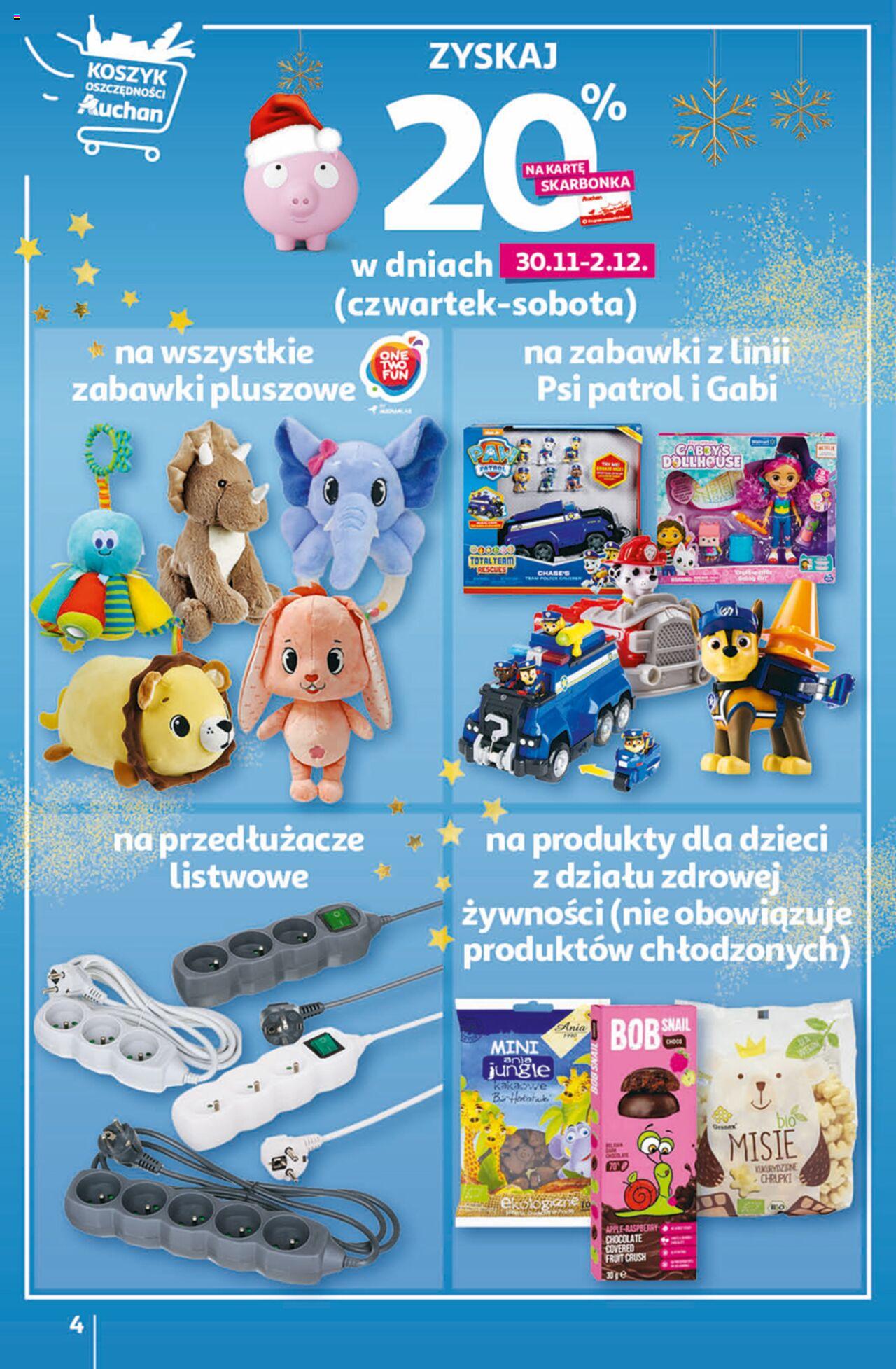 Auchan Magia Świąt  Hipermarket gazetka ważna  od 30.11.2023 do 06.12.2023 strona 4