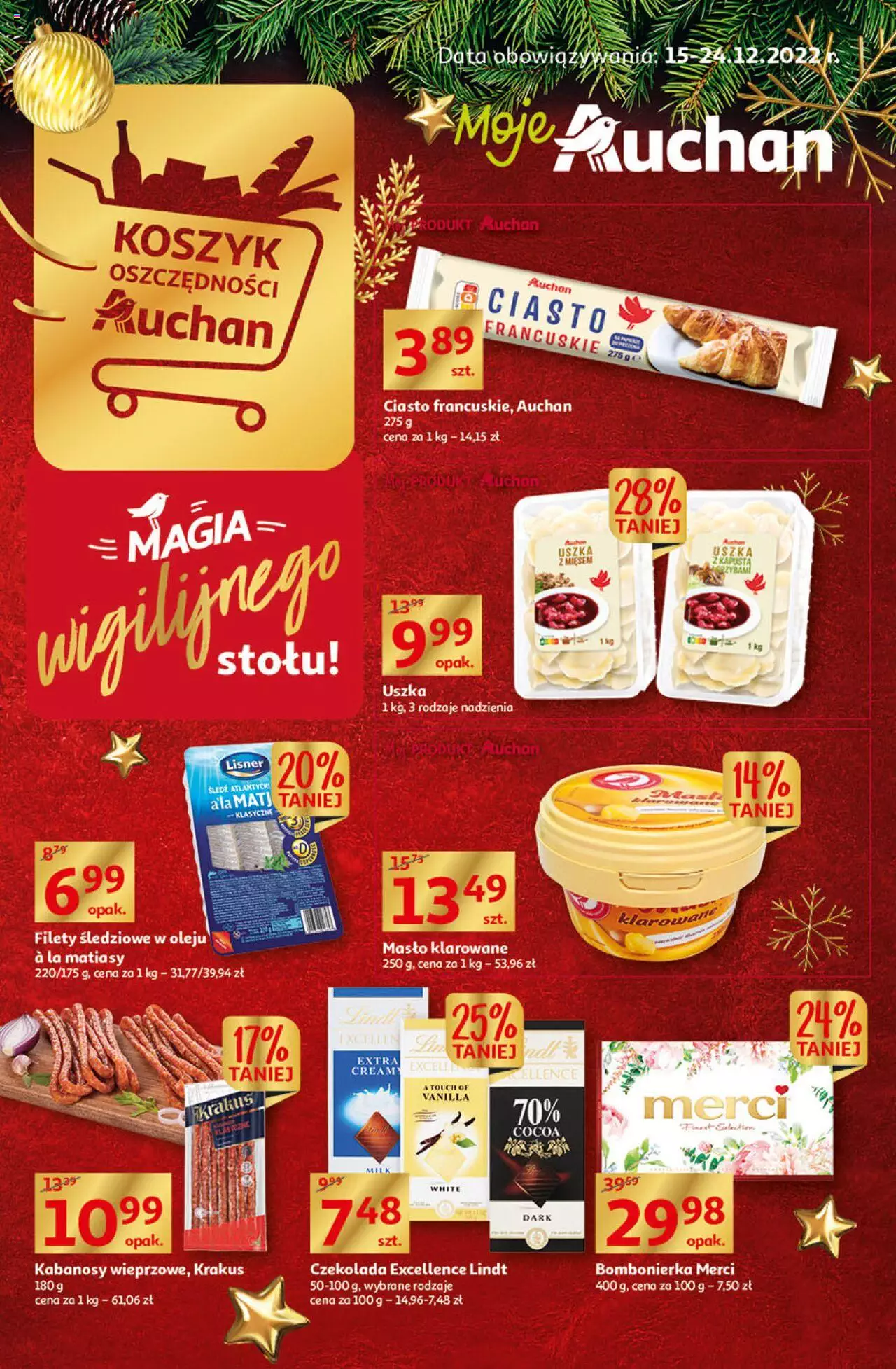 Auchan Magia Wigilijnego Stołu gazetka ważna od 15.12.2022 do 24.12.2022 strona 1