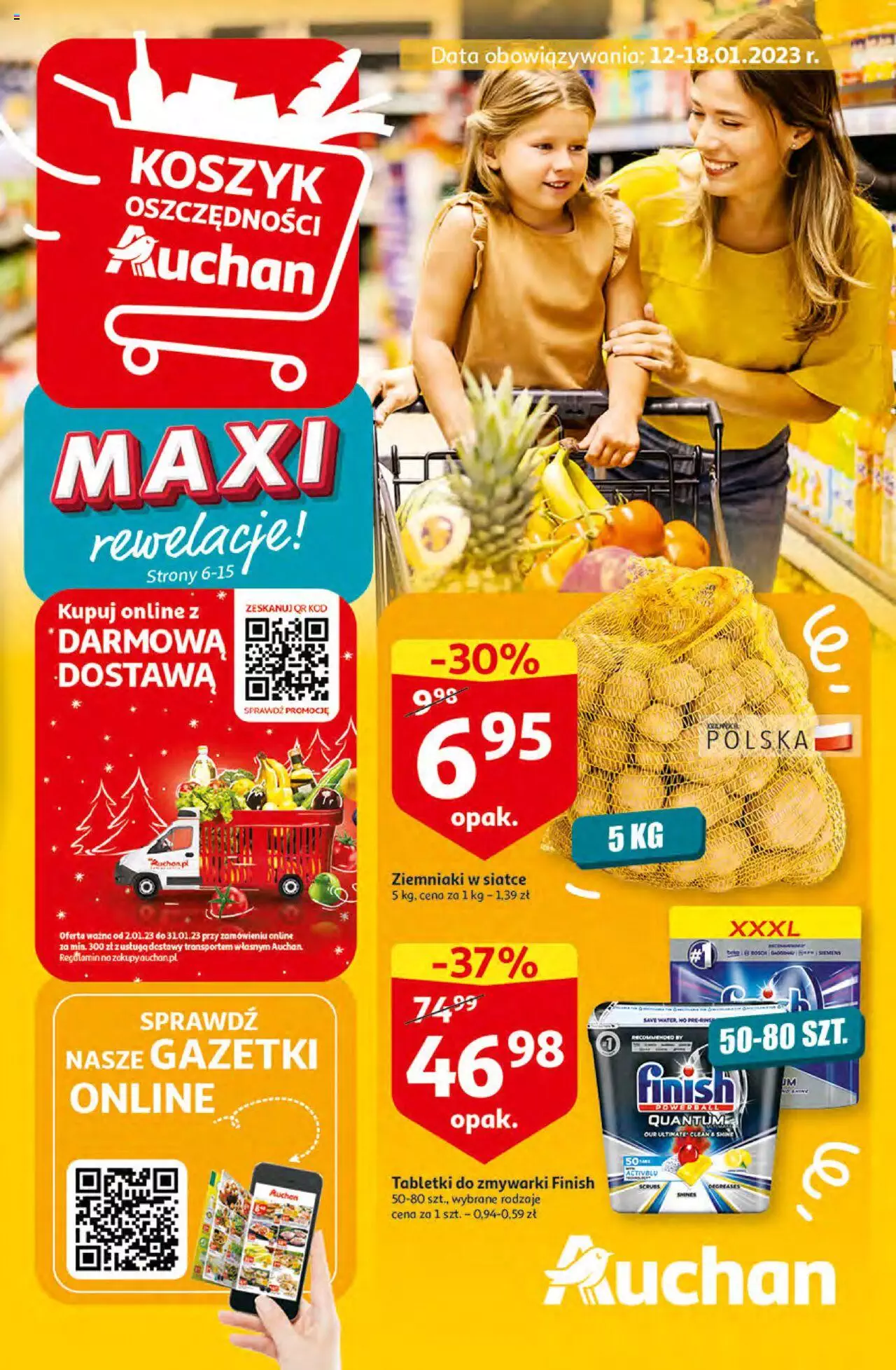 Auchan MAXI rewelacje Auchan Hipermarket  Gazetka ważna od 12.01.2023 do  18.01.2023 strona 1