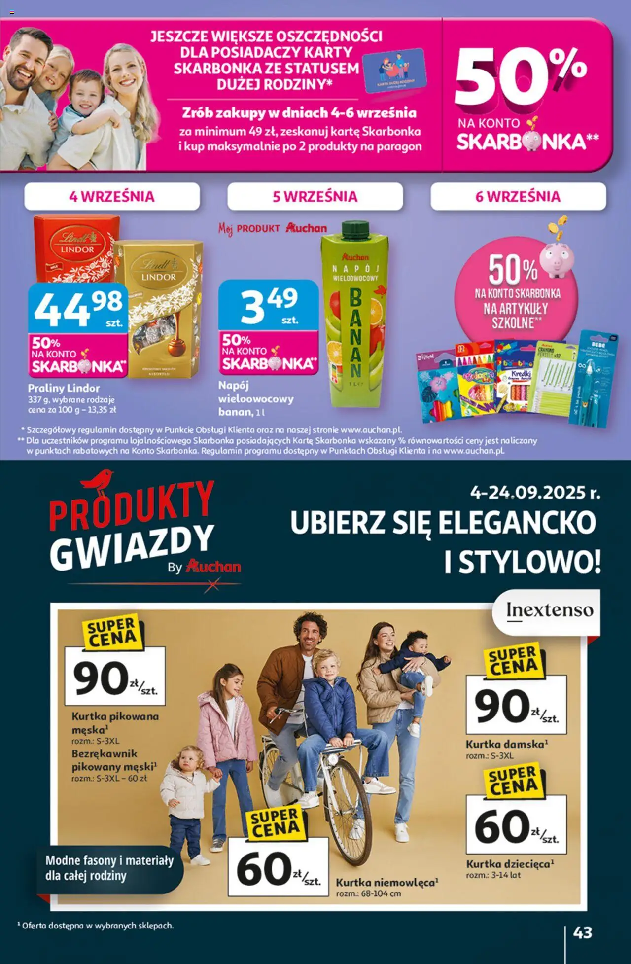 Auchan Odlotowe ceny na start szkoły Hipermarket  Gazetka ważna od 04.09.2025 do 10.09.2025 strona 42