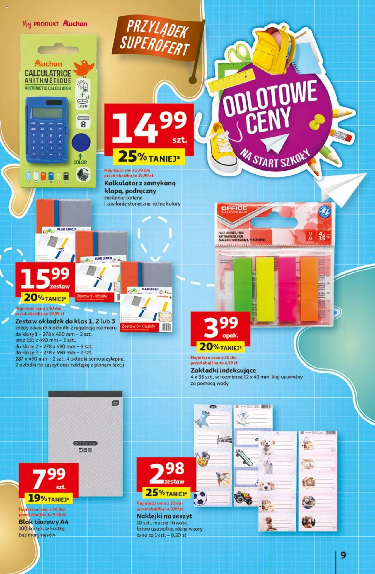 Auchan Odlotowe ceny na start szkoły Hipermarket Gazetka ważna   od 14.08.2025 do 20.08.2025 strona 9
