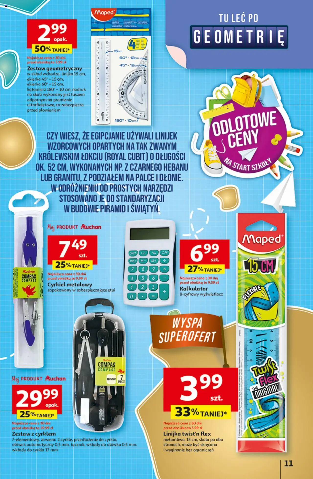 Auchan Odlotowe ceny na start szkoły Hipermarket Gazetka  ważna od  21.08.2025 do 27.08.2025 strona 11