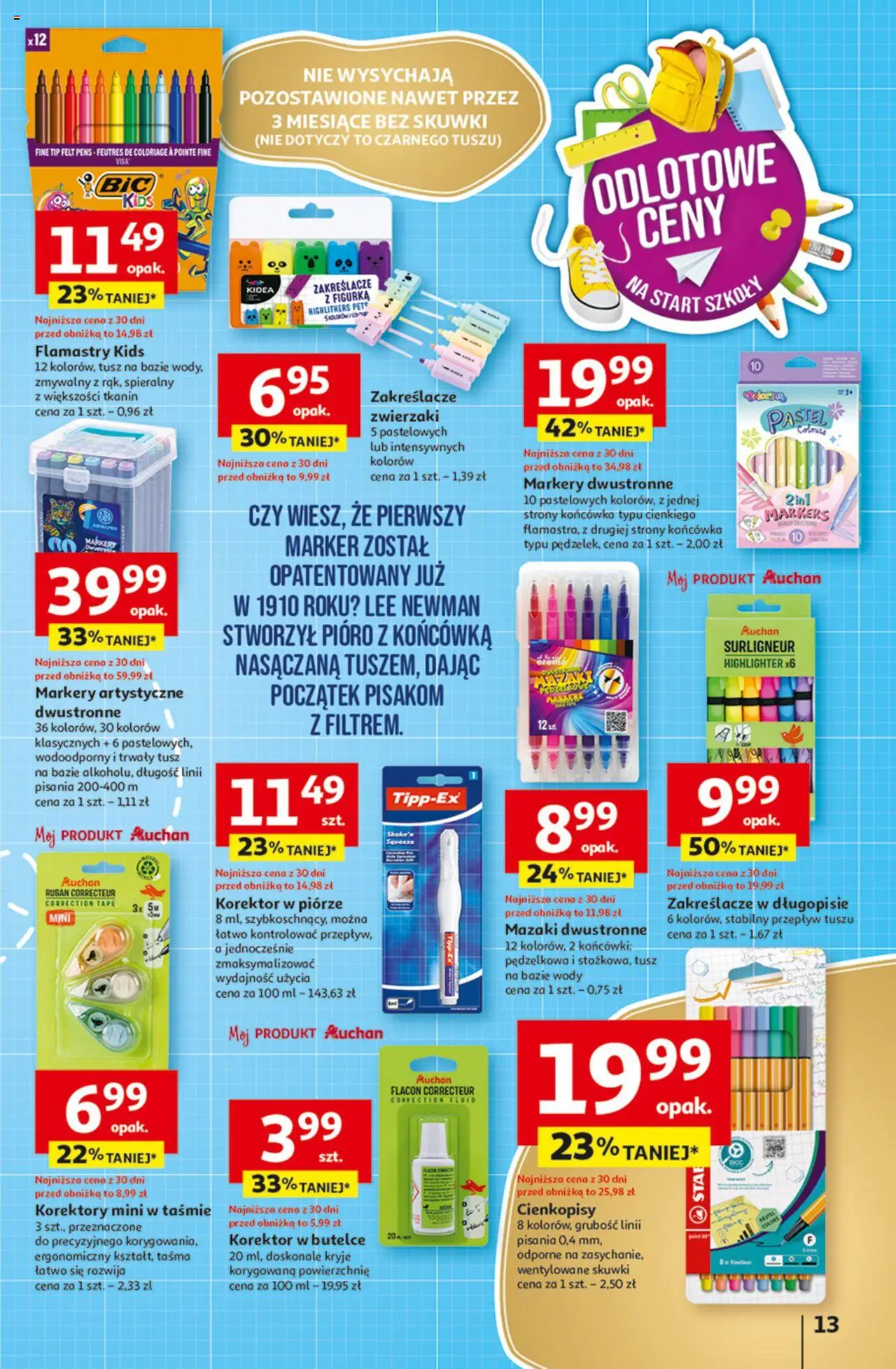 Auchan Odlotowe ceny na start szkoły Hipermarket Gazetka  ważna od  21.08.2025 do 27.08.2025 strona 13