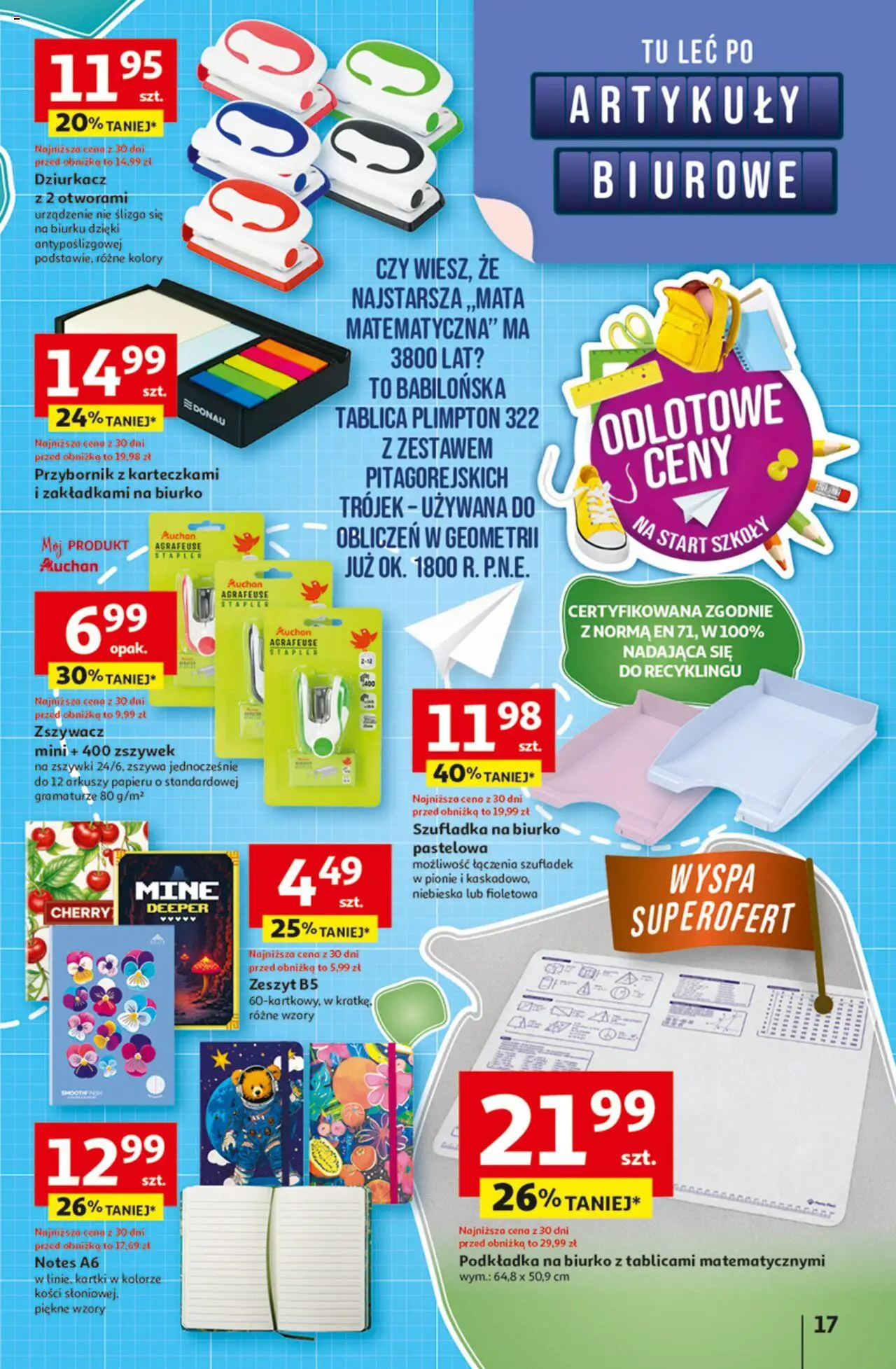 Auchan Odlotowe ceny na start szkoły Hipermarket Gazetka  ważna od  21.08.2025 do 27.08.2025 strona 17