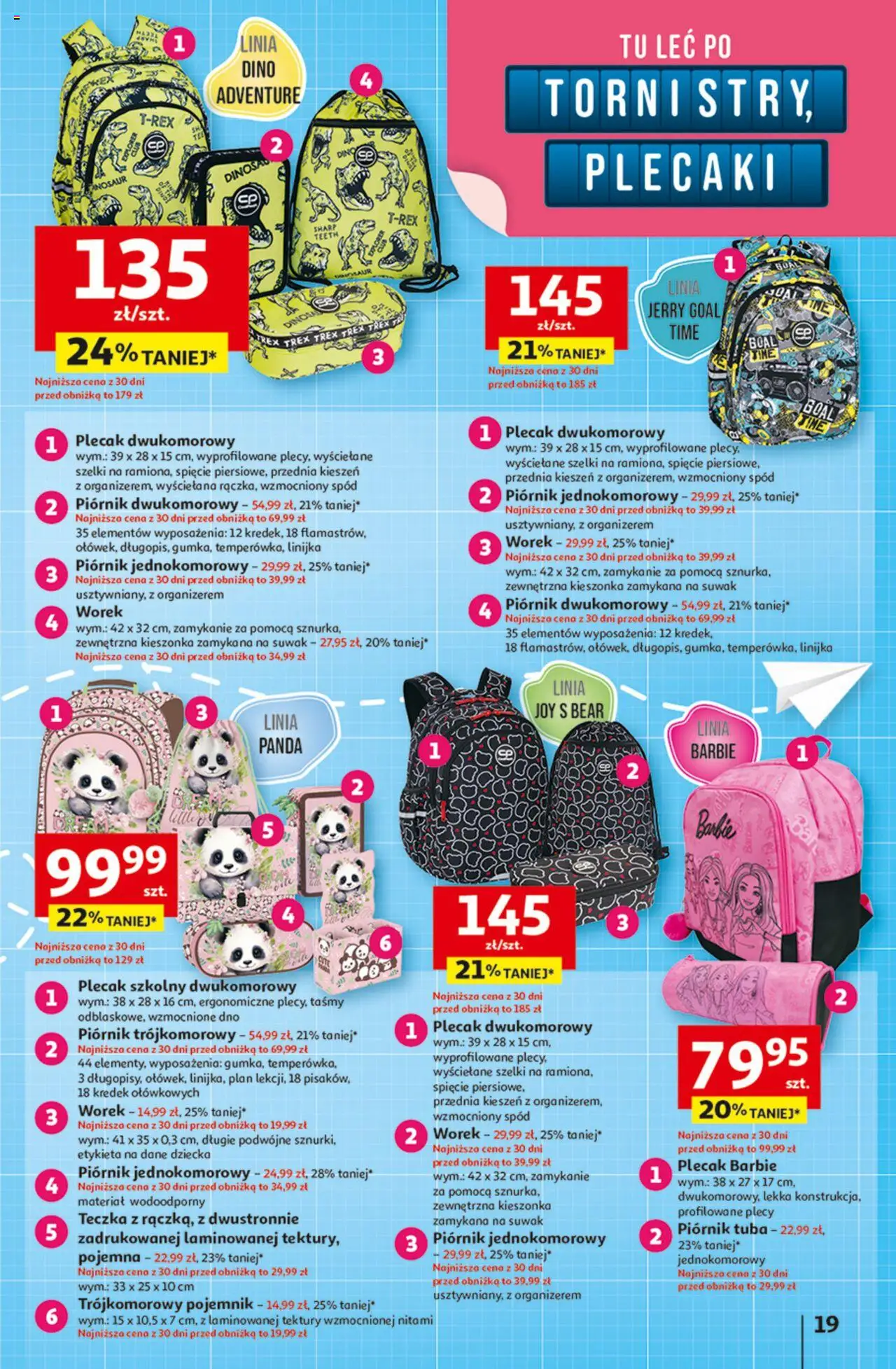 Auchan Odlotowe ceny na start szkoły Hipermarket Gazetka  ważna od  21.08.2025 do 27.08.2025 strona 19