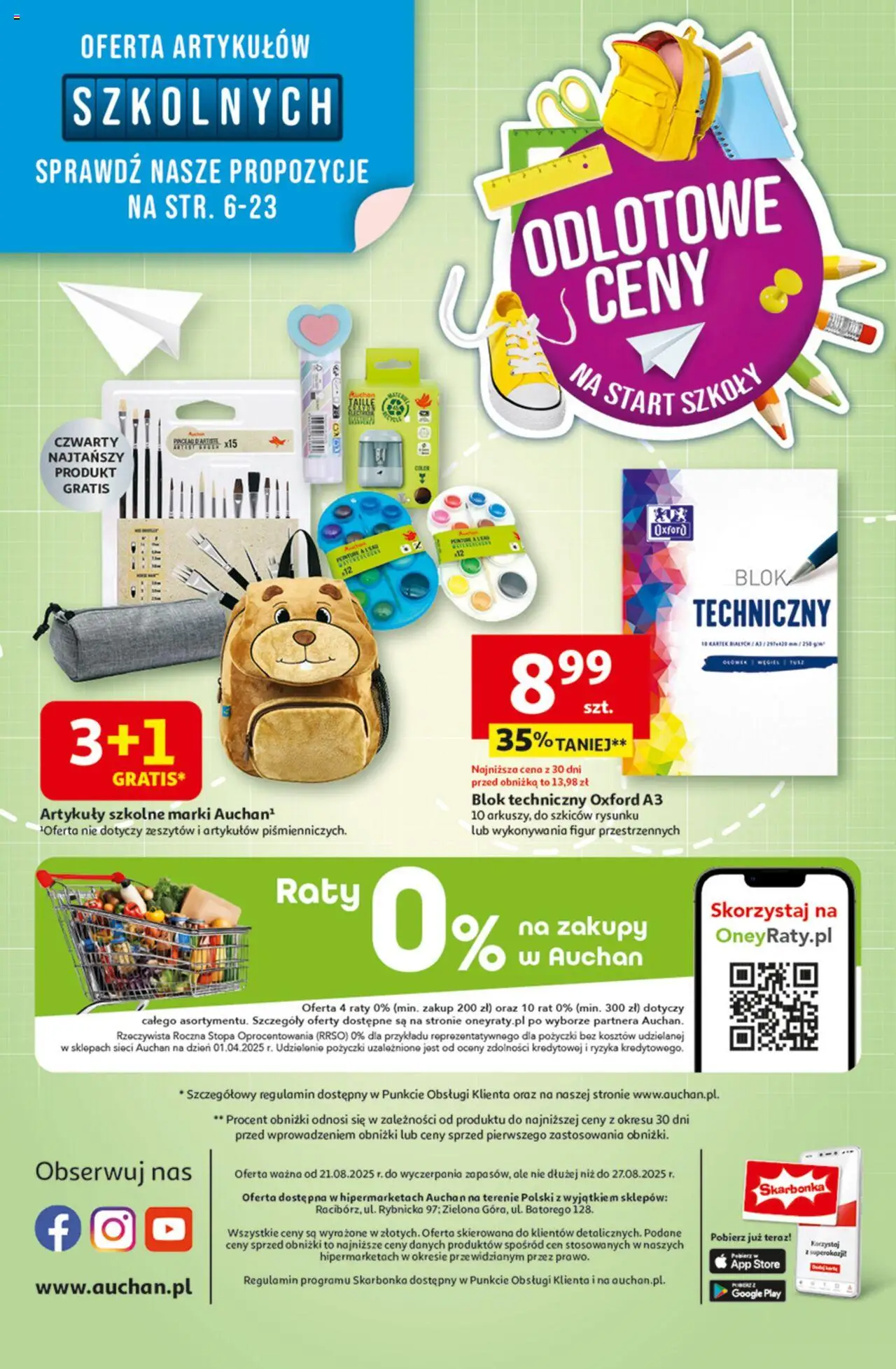 Auchan Odlotowe ceny na start szkoły Hipermarket Gazetka  ważna od  21.08.2025 do 27.08.2025 strona 45