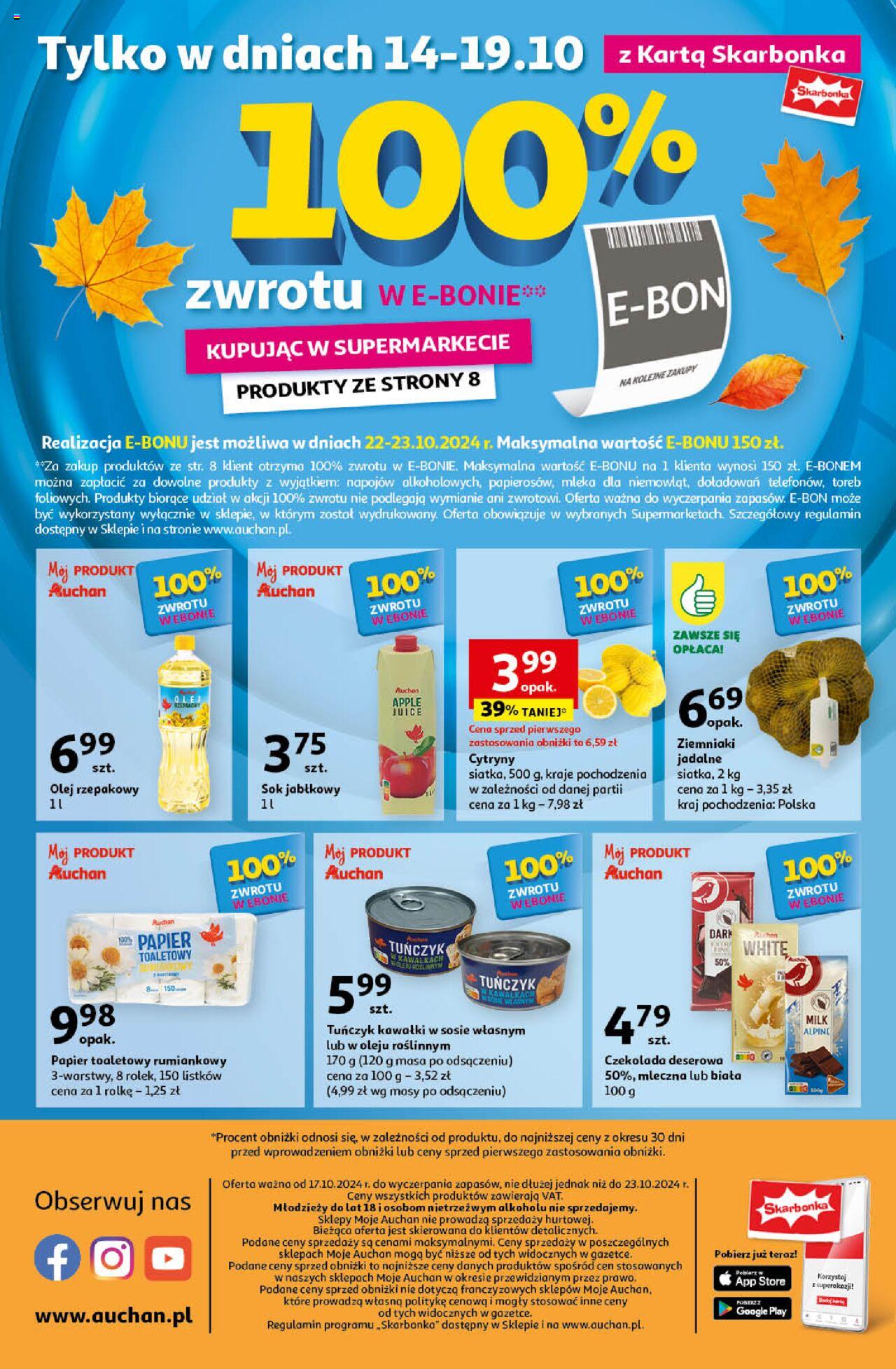 Auchan Pewność Niskich Cen Gazetka ważna od 17.10.2024 do 23.10.2024 strona 10