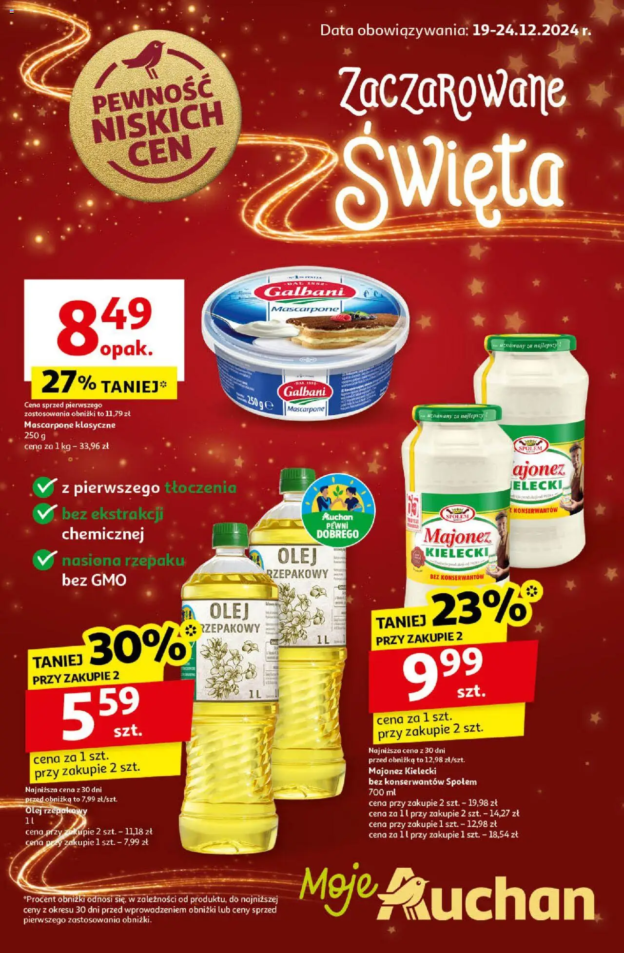 Auchan Pewność Niskich Cen Gazetka ważna od 19.12.2024 do 24.12.2024 strona 1