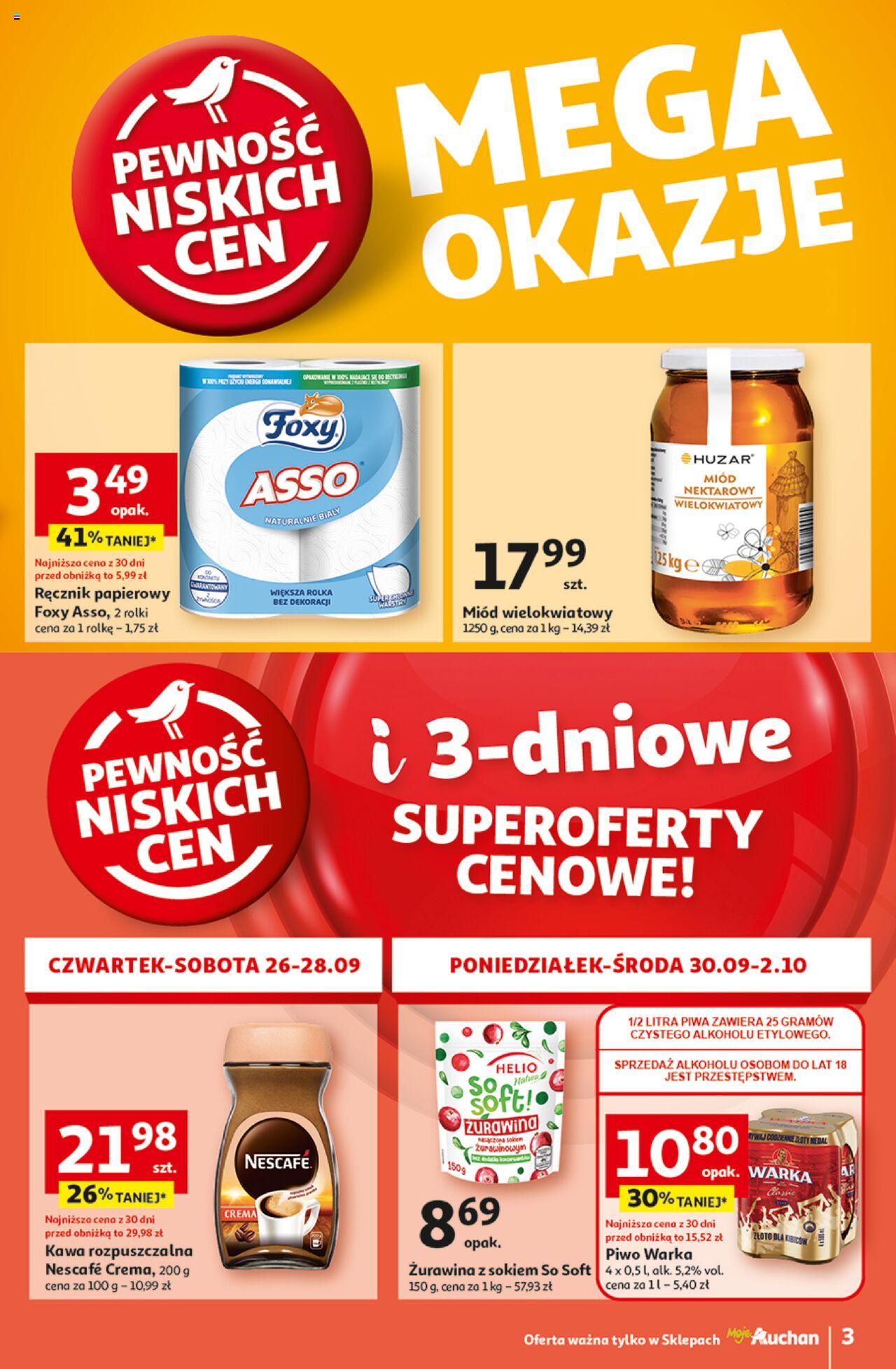 Auchan Pewność Niskich Cen Gazetka ważna od 26.09.2024 do 02.10.2024 strona 3