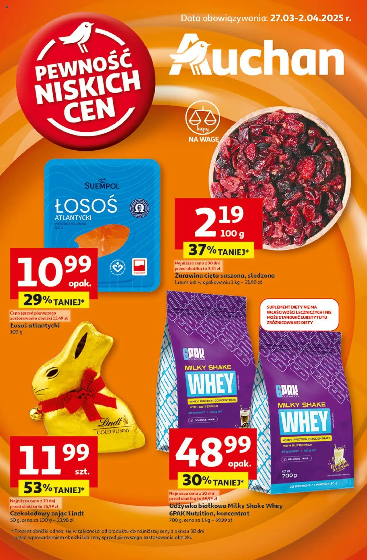 Auchan Pewność Niskich Cen Hipermarket Gazetka  od  27.03.2025 do 02.04.2025 strona 1